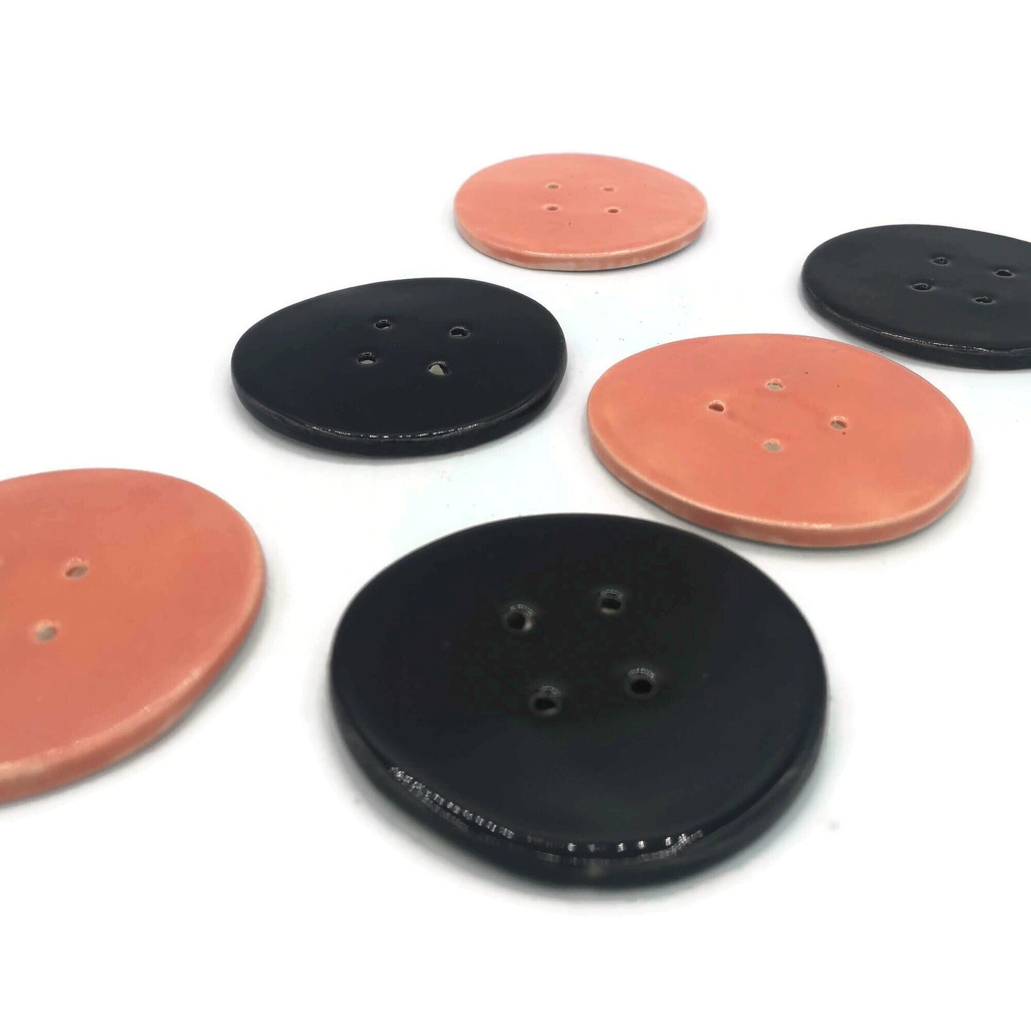 1Pc Extra Large Buttons, Handmade Ceramic Round Sewing Buttons, 3 inch Cute Jacket Buttons, Flatback Coat Buttons - Ceramica Ana Rafael