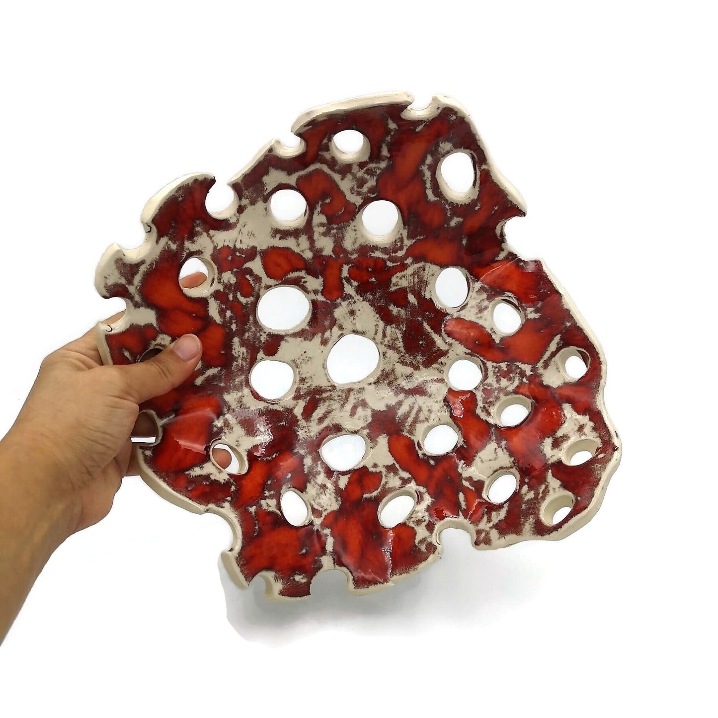 Handmade Ceramic Decorative Bowl, Centerpiece Bowl, Large Fruit Bowl With Holes Decor - Ceramica Ana Rafael