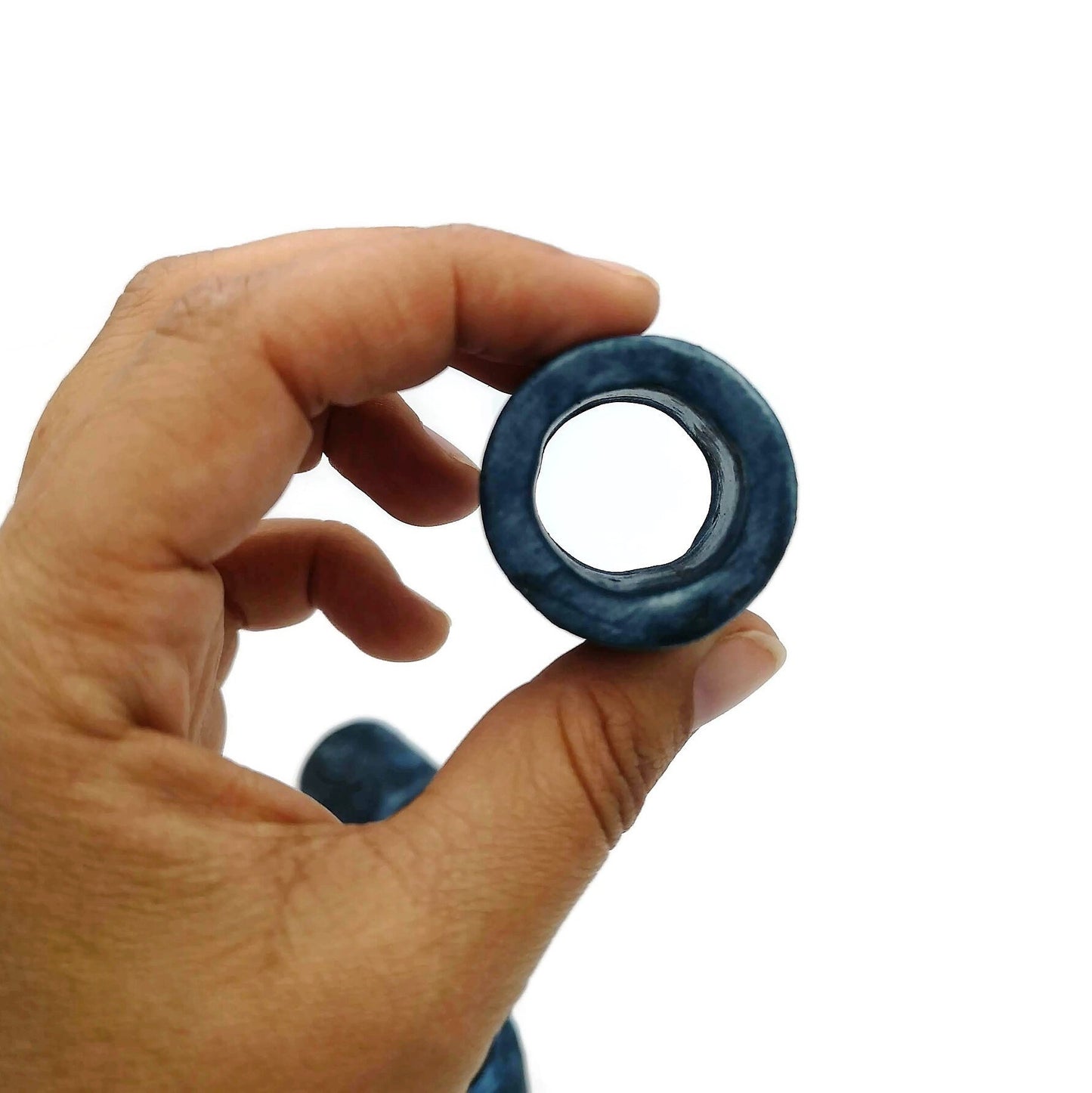 4Pc Large Hole Beads 35 mm (1.4 inches) Long. Ceramic Tube Beads For Macrame, Chunky Beads Heart Pattern For Plant Hanger and Home Decor - Ceramica Ana Rafael