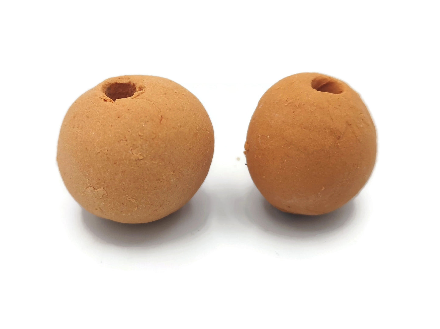1Pc Large Hole Beads, Oversized Ceramic Bead 4mm Hole, Round Shape Matt Orange Pottery Macrame Beads, Best Sellers Handmade Jewelry Supplies - Ceramica Ana Rafael