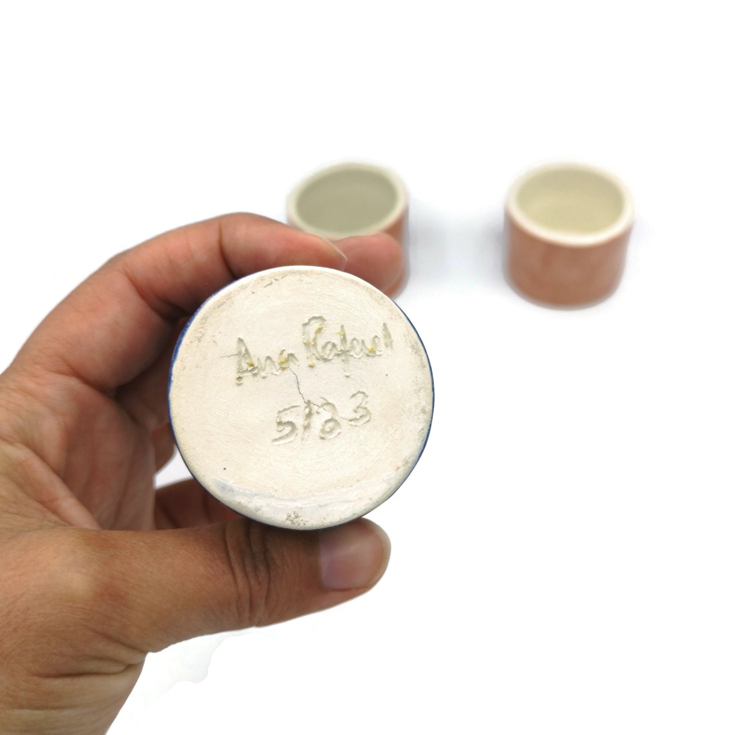 3Pc Small Succulent Pot, Office Desk Accessories for Women Gift Set, Small Planter Handmade Ceramic Vase, Sister Birthday Gifts Ideas - Ceramica Ana Rafael