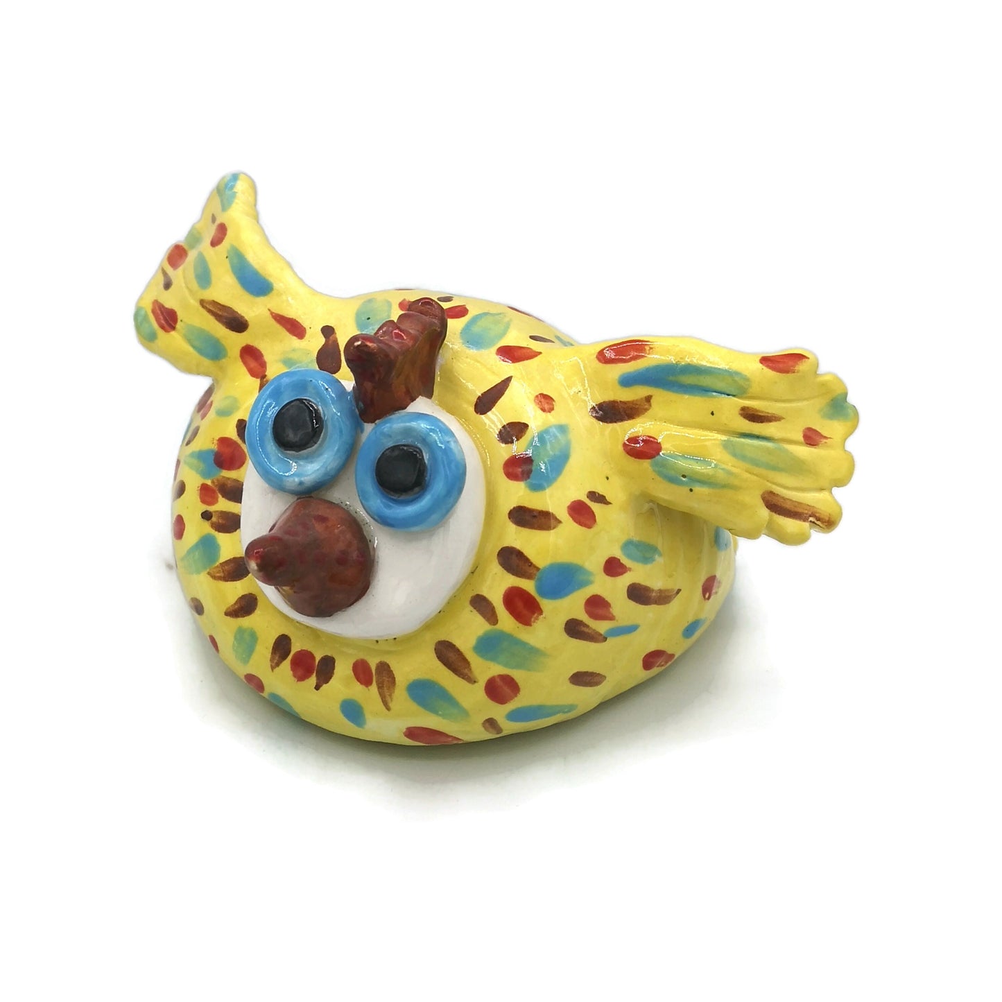 CERAMIC FIGURINE, CHICKEN Sculpture For Table Farmhouse Decor, Handmade Pottery Clay Bird Chicken Lover Gift - Ceramica Ana Rafael