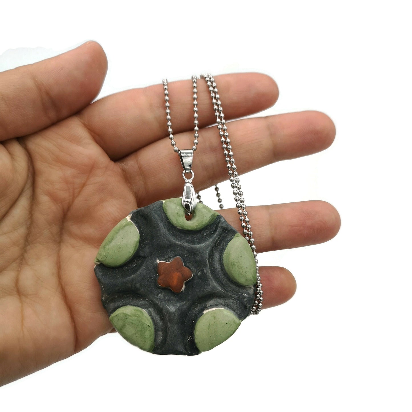 PENDANT NECKLACE, BOHEMIAN Aesthetic Necklace, Best Gifts For Her, Decorative Clay Necklace For Men, Everyday Necklace - Ceramica Ana Rafael