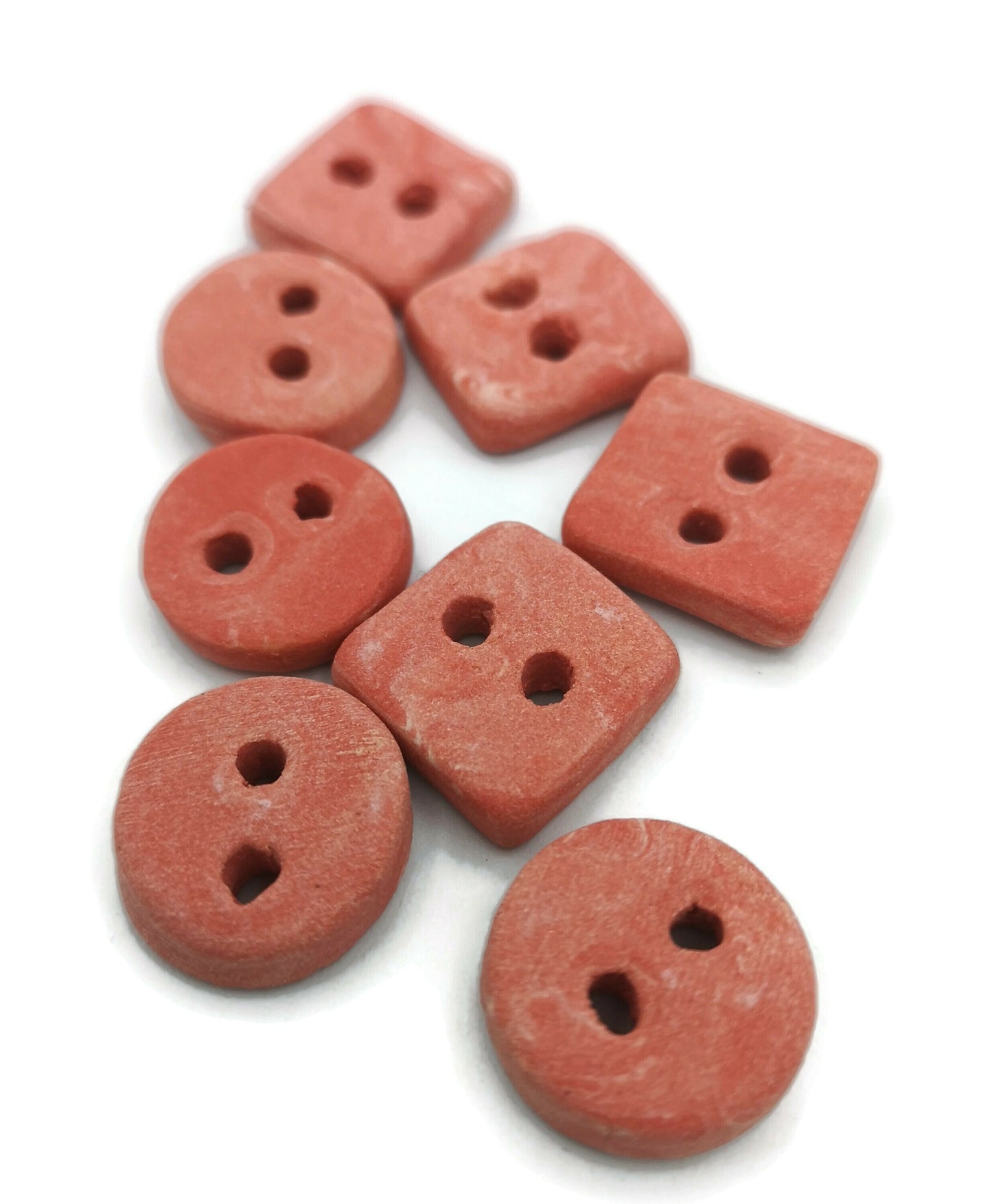 Handmade Ceramic Sewing Buttons Lot Of 8 Decorative Buttons, Sewing Supplies And Notions, Kawaii Buttons For Blouse Coat Jacket - Ceramica Ana Rafael