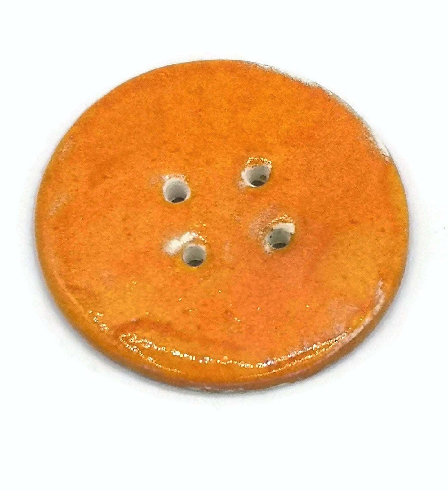 1Pc 65 mm Giant Sewing Buttons, Decorative Novelty Extra Large Buttons for Crafts, Handmade Ceramic Coat Button, Jumbo Orange Button