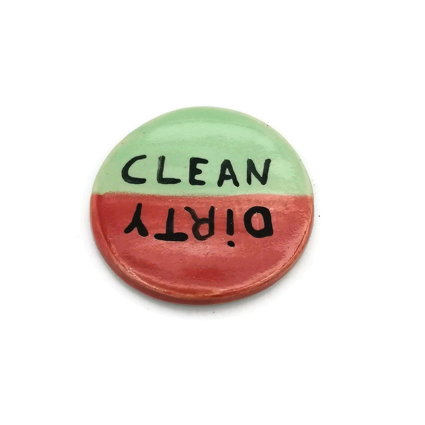 Large Clean Dirty Dishwasher Magnet, Handmade Ceramic Round Refrigerator Magnet, Housewarming Gift First Home Most Sold Items - Ceramica Ana Rafael