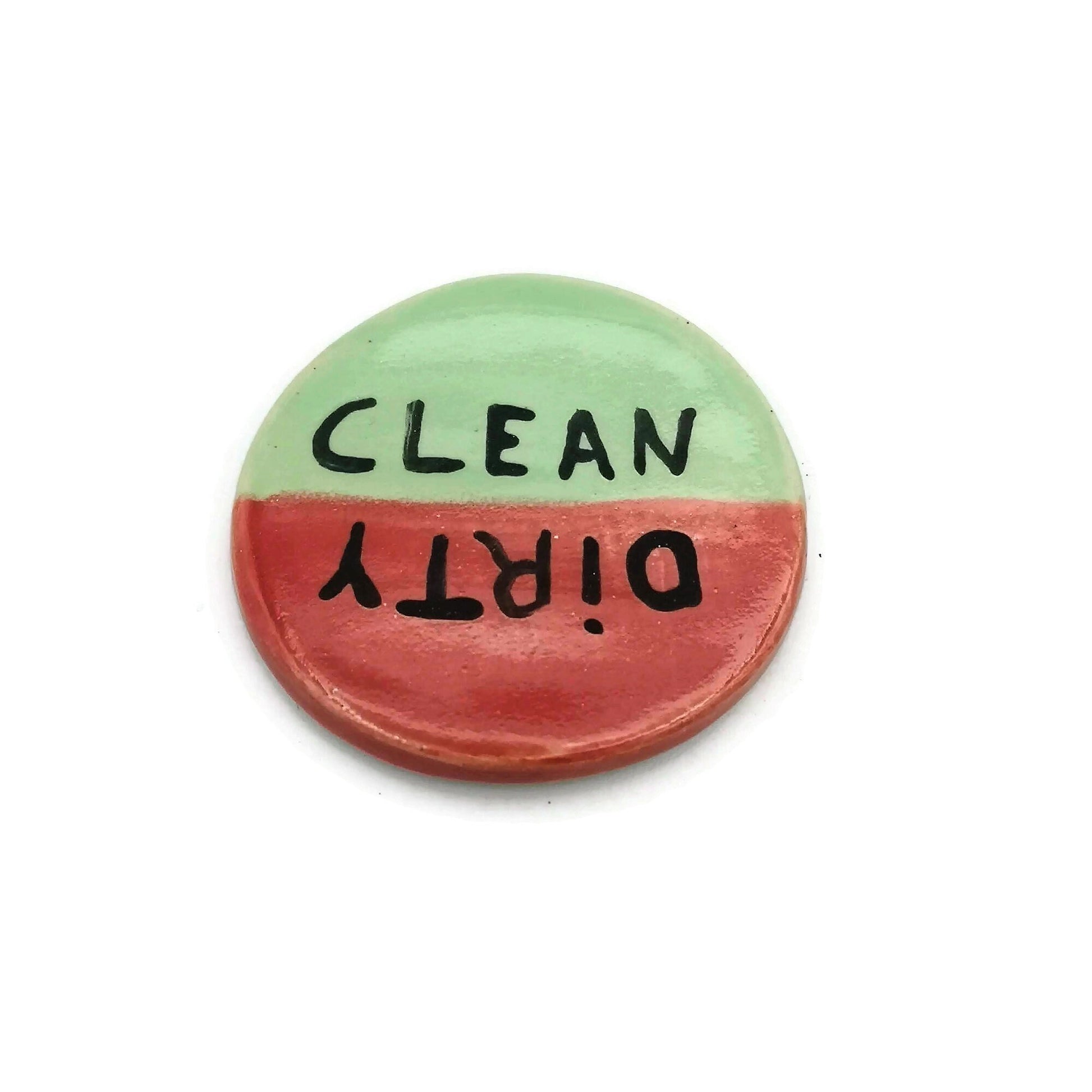 Large Clean Dirty Dishwasher Magnet, Handmade Ceramic Round Refrigerator Magnet, Housewarming Gift First Home Most Sold Items - Ceramica Ana Rafael