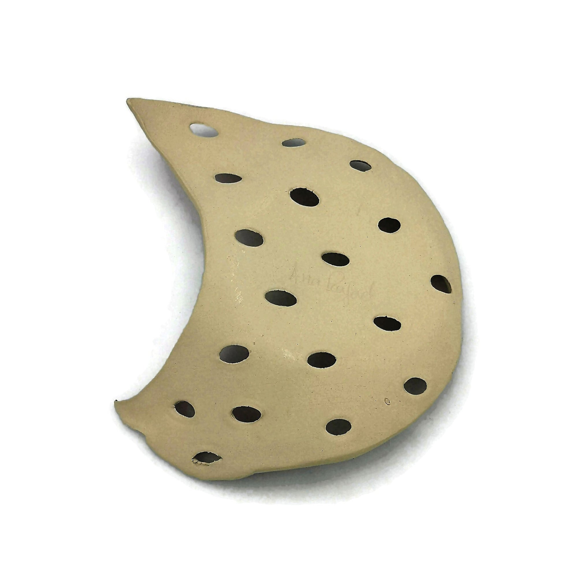 Handmade Ceramic Moon Soap Dish For Bathroom, Artisan Stoneware Lava Soap Holder With Drain, Zero Waste Decorative Accessories - Ceramica Ana Rafael