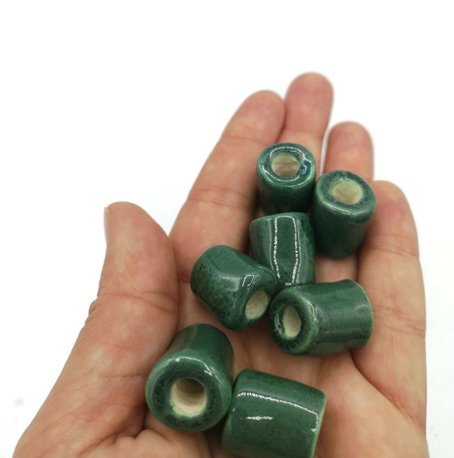 1Pc Ceramic Macrame Beads With Large Hole For Jewelry Making, Clay Tube Beads for Bracelets, dreadlock beads braid accessories