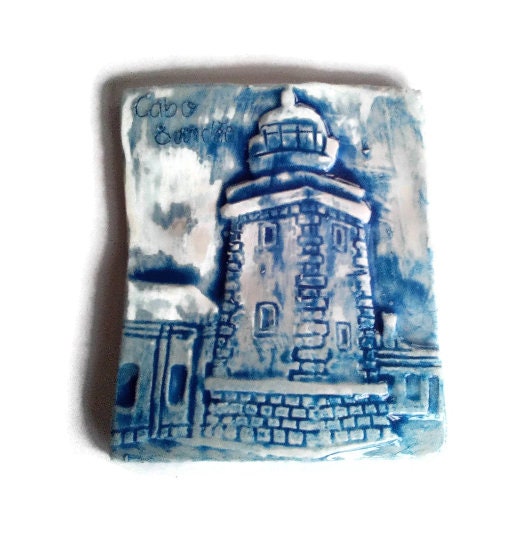 CERAMIC TILE WALL Decor, Decorative Art Tiles, Hand Painted Portuguese Lighthouse Housewarming Gift First Home - Ceramica Ana Rafael