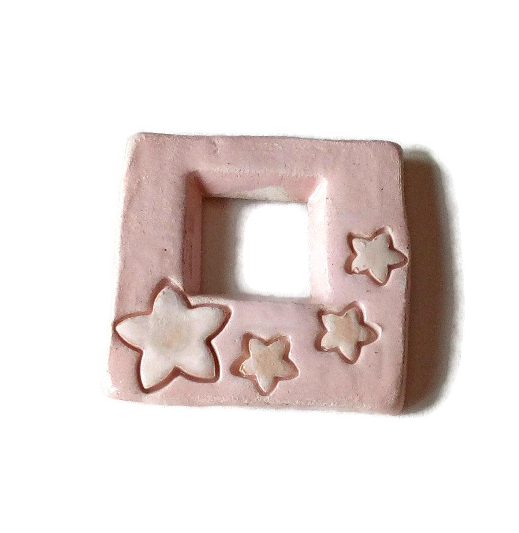 1Pc 50mm Extra Large Square Ceramic Necklace Pendant For Jewelry Making, Handmade Beige Clay Charms, Unique Statement Jewelry Components - Ceramica Ana Rafael