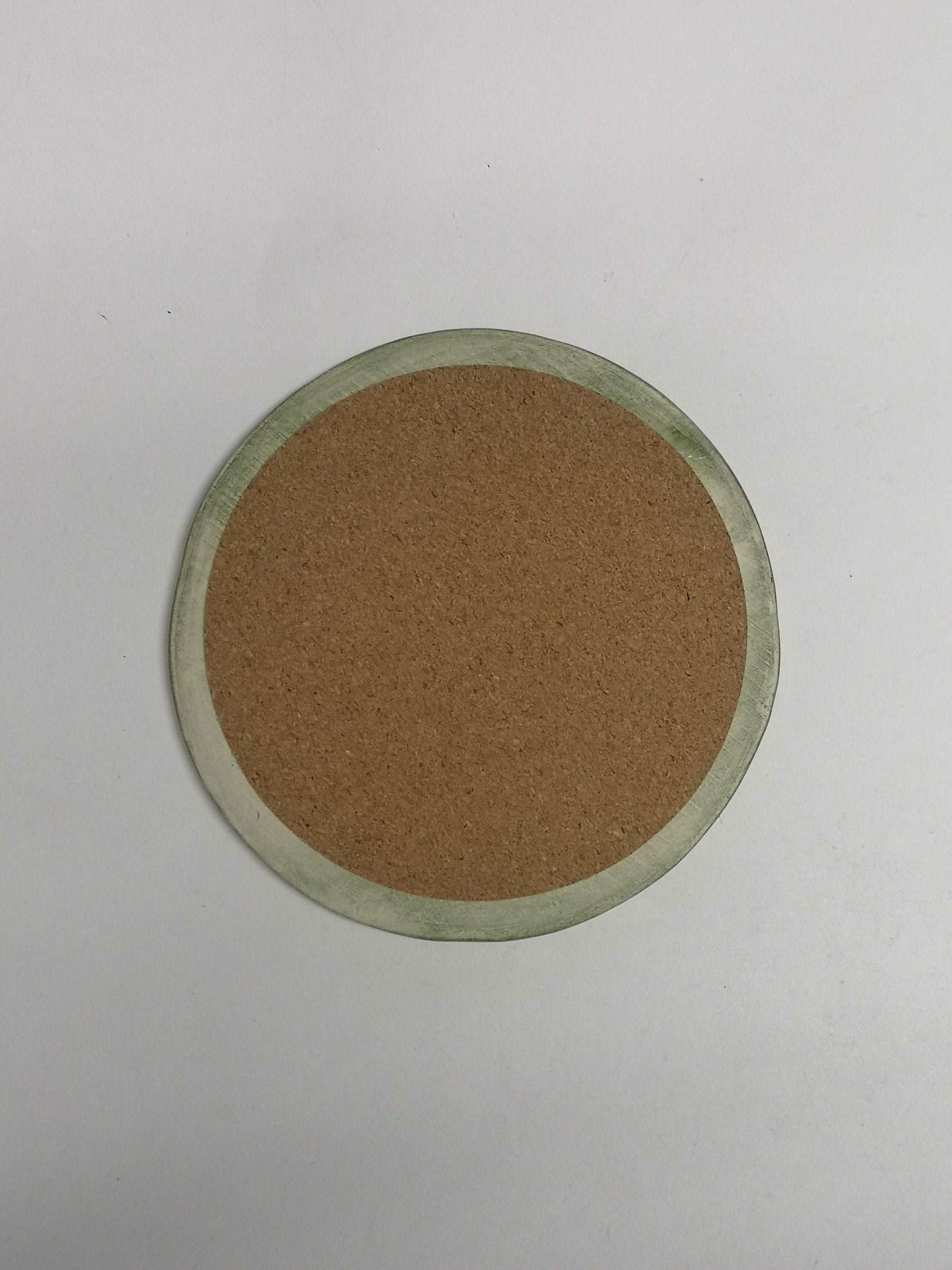 1Pc Handmade Ceramic Rustic Coasters Tile With Cork Back, Mothers Day Gift Idea, Botanical Round Coasters For Plant Lovers Artisan Pottery