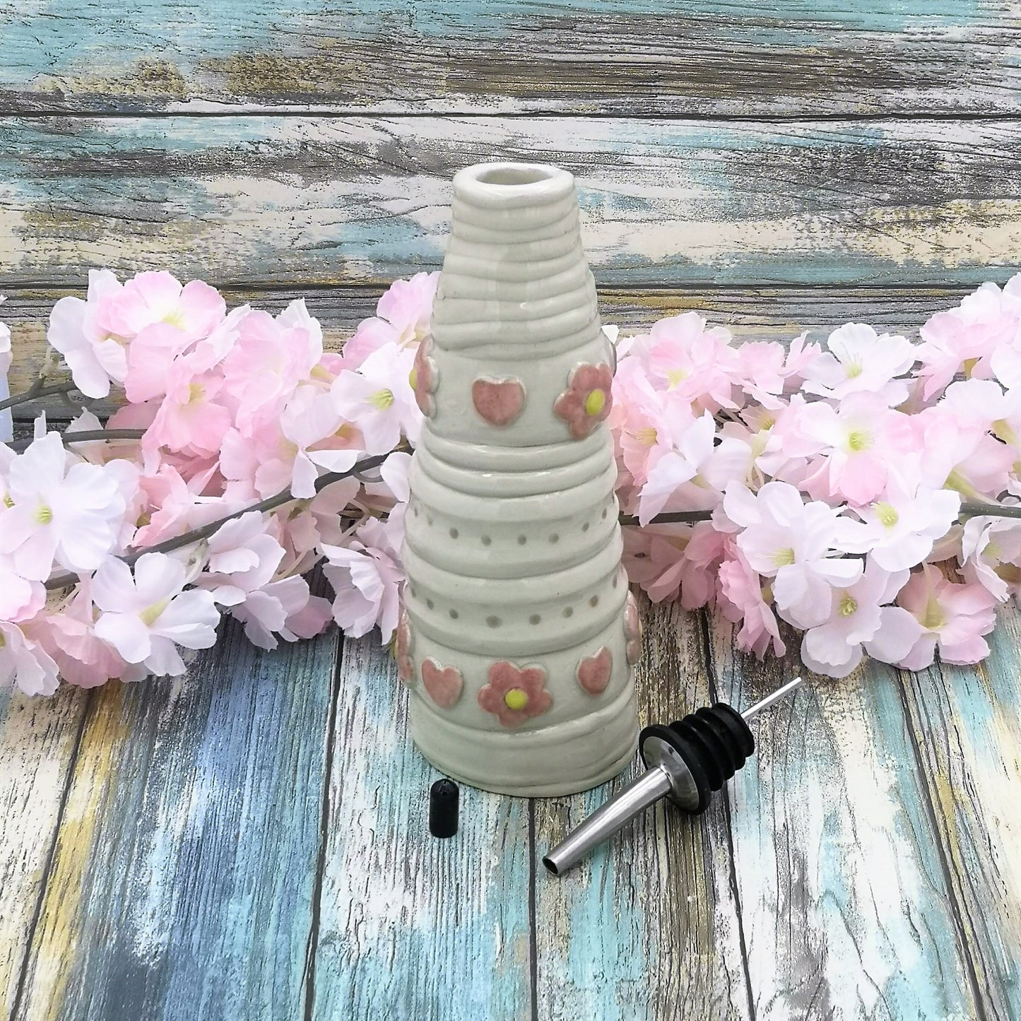OLIVE OIL DISPENSER, Cooking Gift, Stoneware Olive Oil Cruet, Handmade Pottery Decorative Bottles, Mothers Day Gift From Daughter - Ceramica Ana Rafael