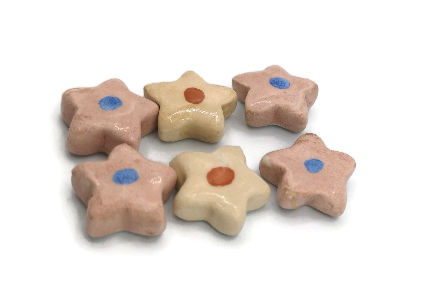 CUTE CABOCHONS, CERAMIC Jewelry Making Set of 6 Assorted 20mm Flatback Cabochon, Clay Beads Without Hole, Unique Gift For Mom - Ceramica Ana Rafael