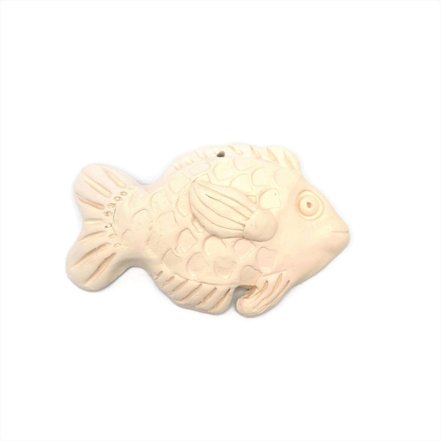 Handmade Ceramic Fish, Bisque Blank Wall Hanging, Unpainted Artisan Pottery Wall Decor Beach Themed, Ocean Inspired Wall Art Ready To Paint - Ceramica Ana Rafael