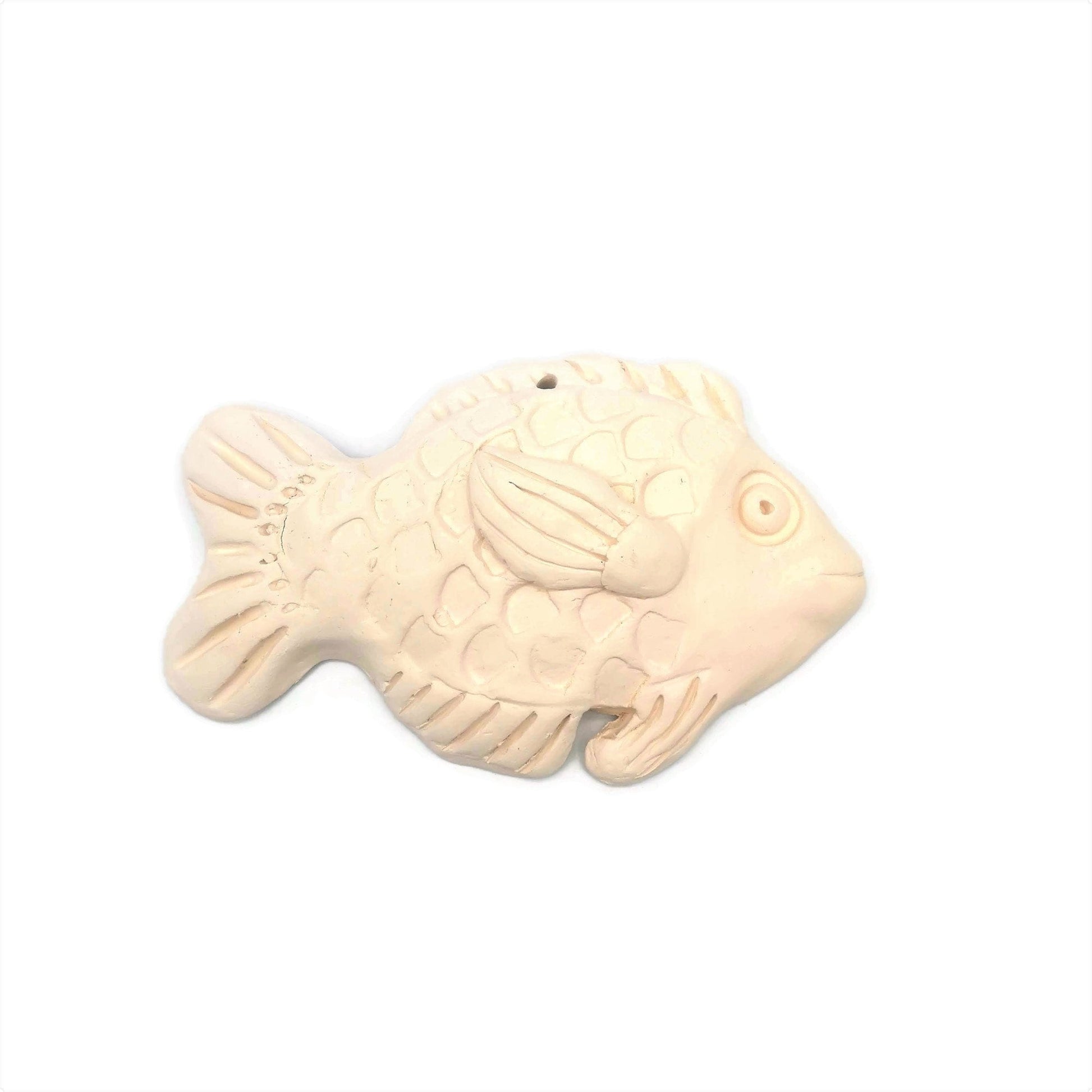 Handmade Ceramic Fish, Bisque Blank Wall Hanging, Unpainted Artisan Pottery Wall Decor Beach Themed, Ocean Inspired Wall Art Ready To Paint - Ceramica Ana Rafael