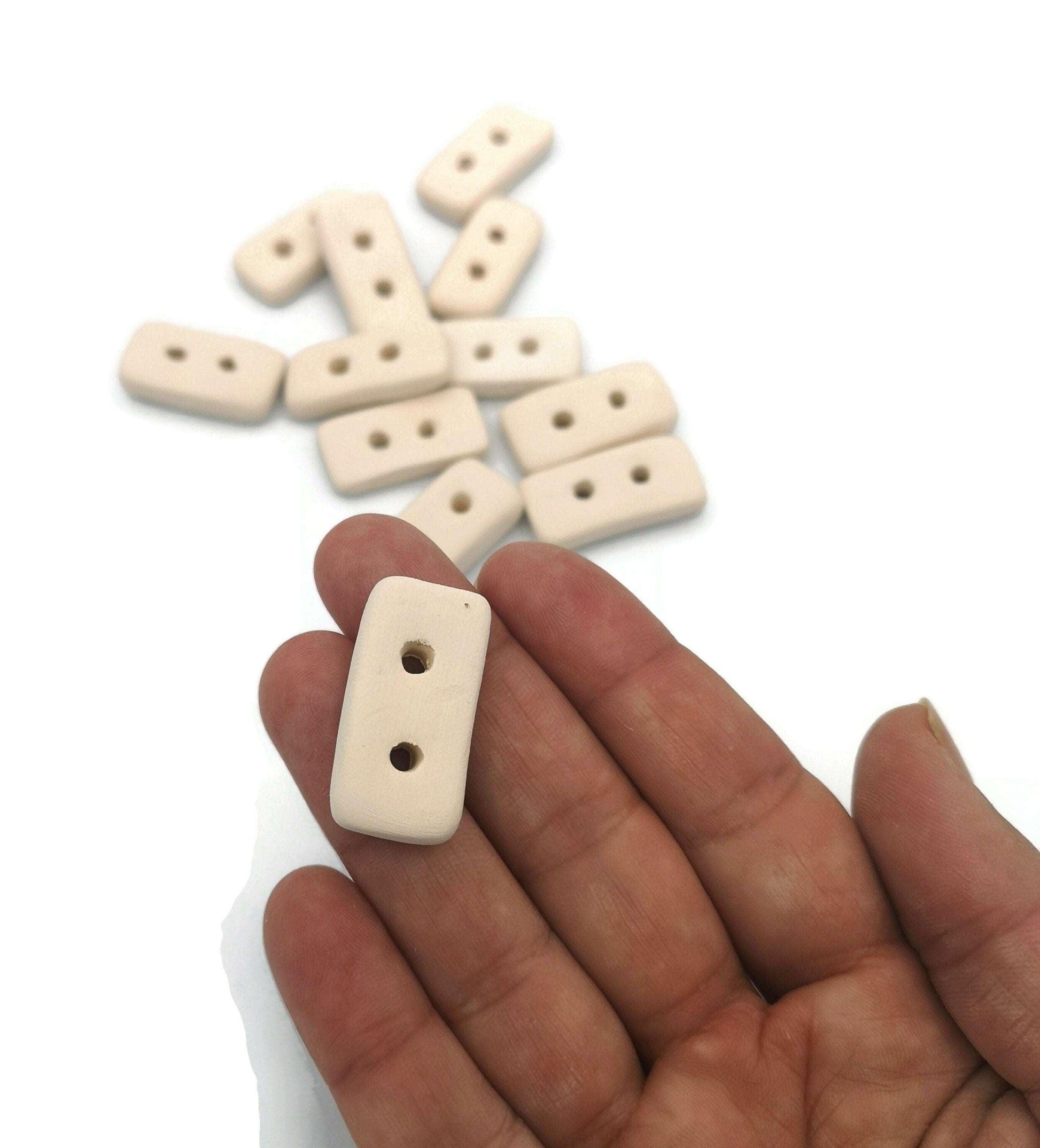 12Pc Handmade Ceramic Bisque Button lot Ready To Paint, Flatback Sewing Buttons For Coat, Unpainted Ceramics To Paint, Diy Craft Kit