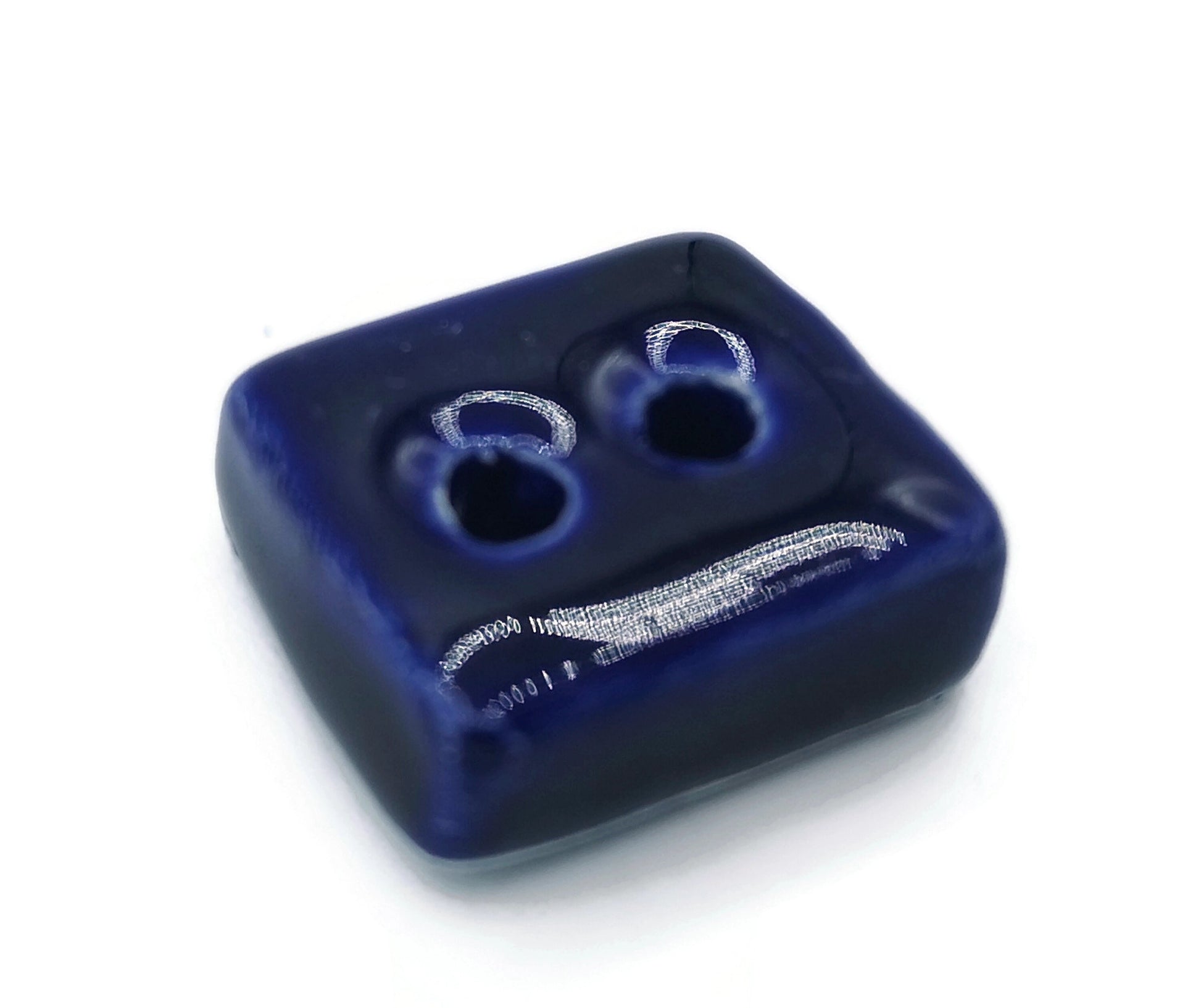 Handmade Ceramic Sewing Buttons, 1 Pc. Square Novelty Buttons For Crafts, Best Selers Custom Buttons, Unique Backpack Buttons Cute Jewelry - Ceramica Ana Rafael