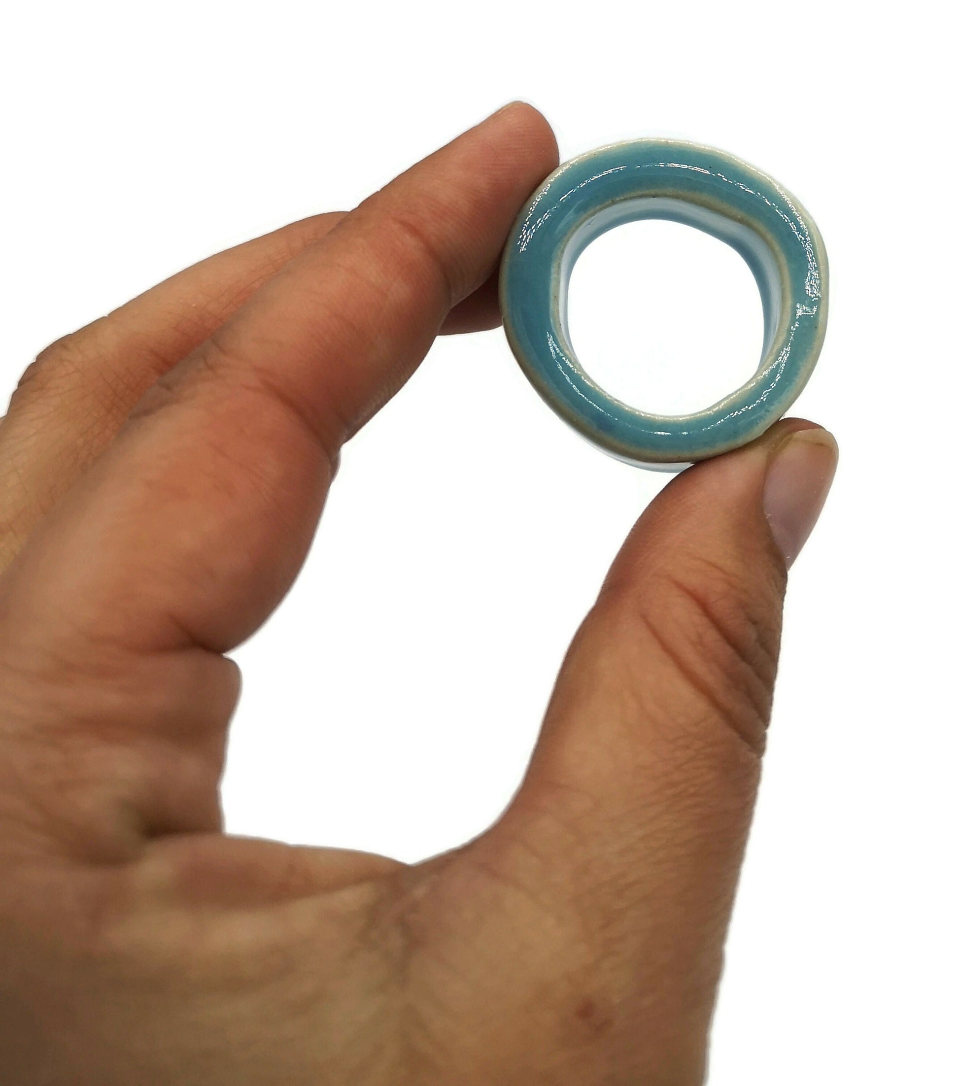 4Pc Large Hole Tube Beads, Macrame Ceramic Beads Decorative Big Dread Beads for Men - Ceramica Ana Rafael