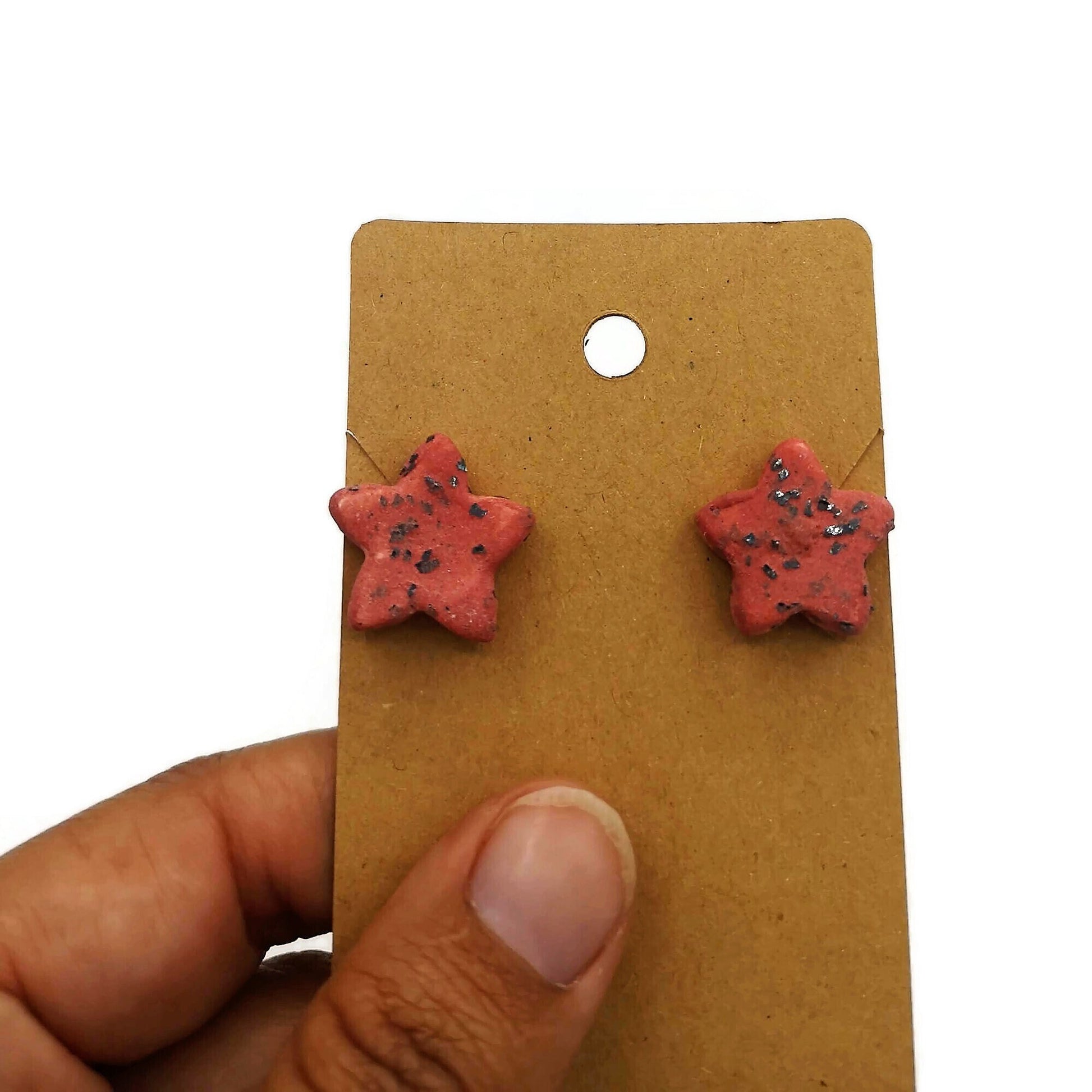 Celestial Earrings, Dainty Star Earrings, Ceramic Earrings, Small Stud Earrings Best Gifts For Her, Stocking Stuffers Teen Girl Gifts - Ceramica Ana Rafael
