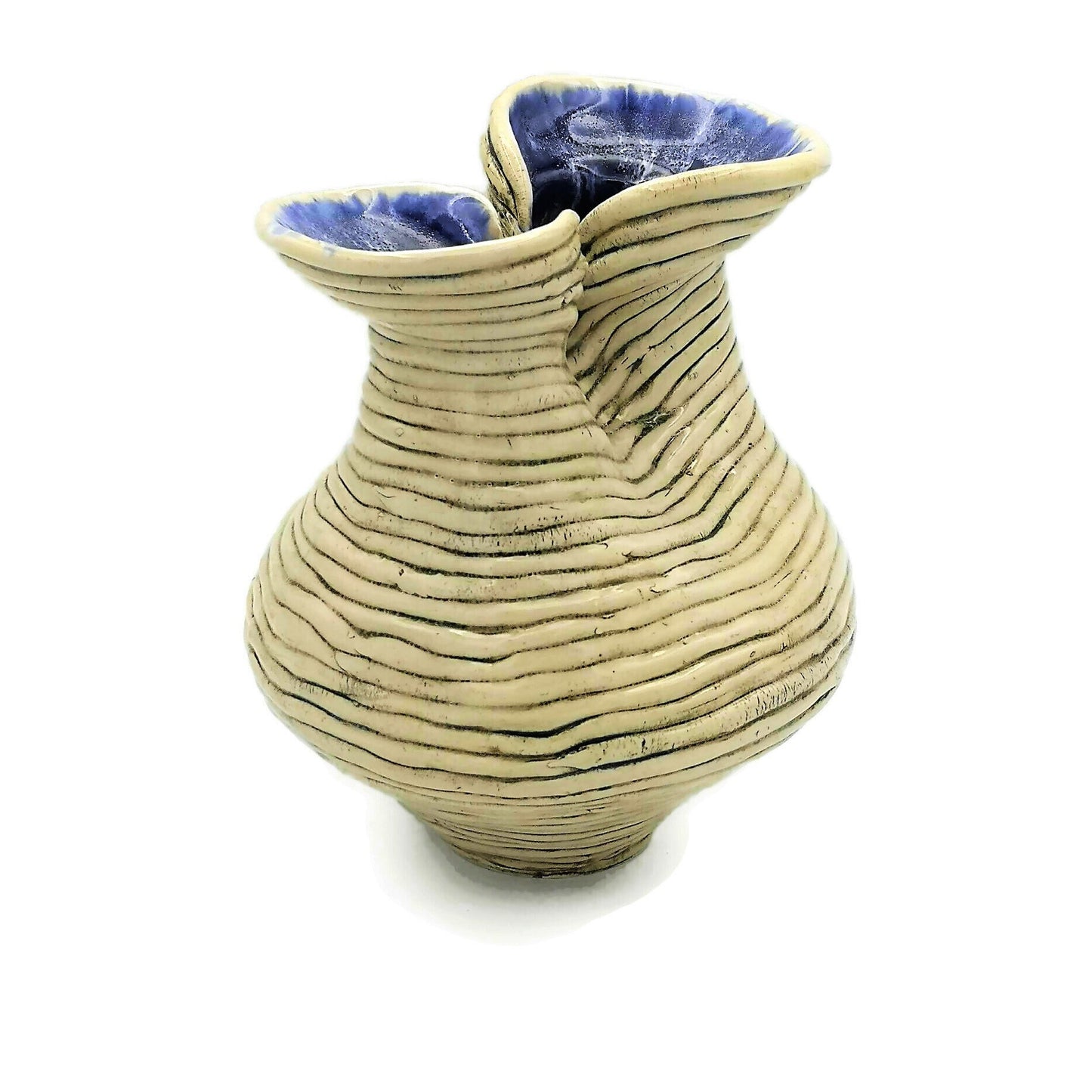 Tall Ceramic Sculpture, Modern Clay Sculpture, Sculptural Vase Textured For Table, Pottery Large Bud Vase, Contemporary Art Wedding Gift - Ceramica Ana Rafael