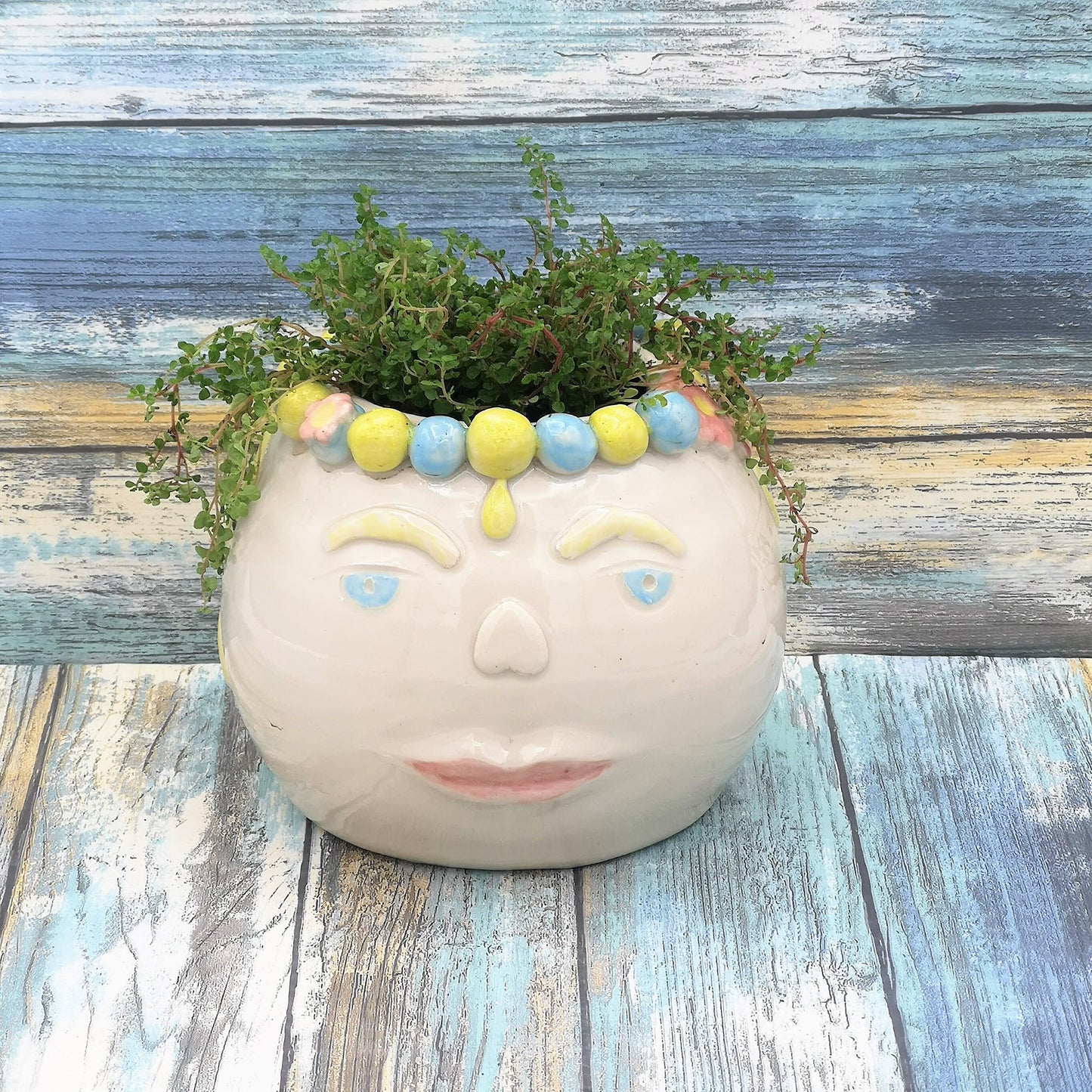 FACE PLANTER POT, Cute Planter, Indoor Ceramic Vase Planter House Warming Gifts, Modern Unique Hanging Head Planter, Funny Plant Holder - Ceramica Ana Rafael