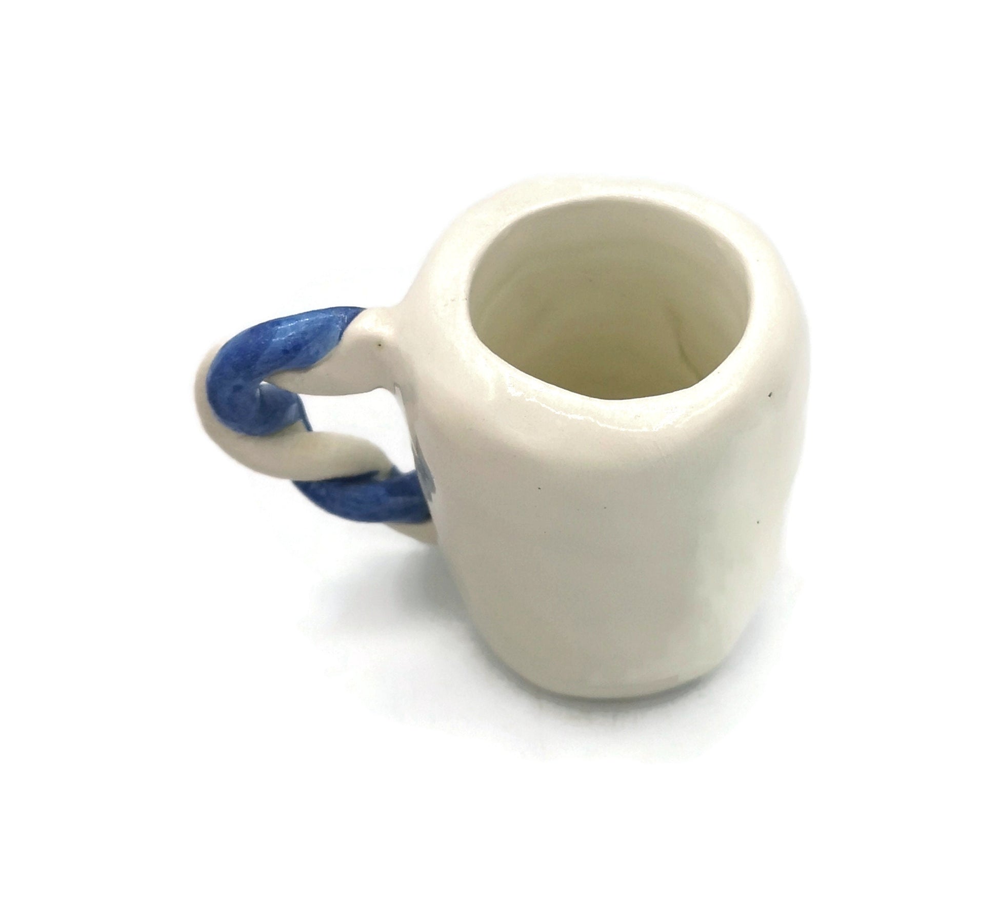 Handmade Ceramic Espresso Cup Hand Painted Blue, Fathers Day Best Gifts For Him, Coffee Lover Gift, Dad Birthday Gift - Ceramica Ana Rafael