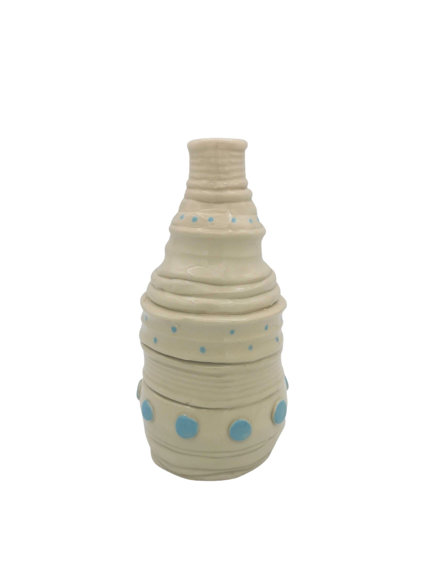 Irregular Handmade Ceramic Vase For Flowers, Textured Decorative Handbuilt Stoneware Sculptural Bottle For Home Decor With Rustic Look - Ceramica Ana Rafael