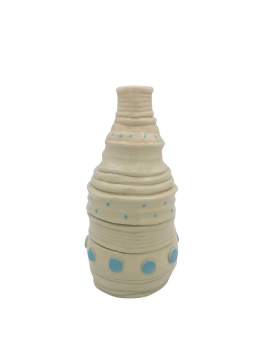 Irregular Handmade Ceramic Vase For Flowers, Textured Decorative Handbuilt Stoneware Sculptural Bottle For Home Decor With Rustic Look - Ceramica Ana Rafael