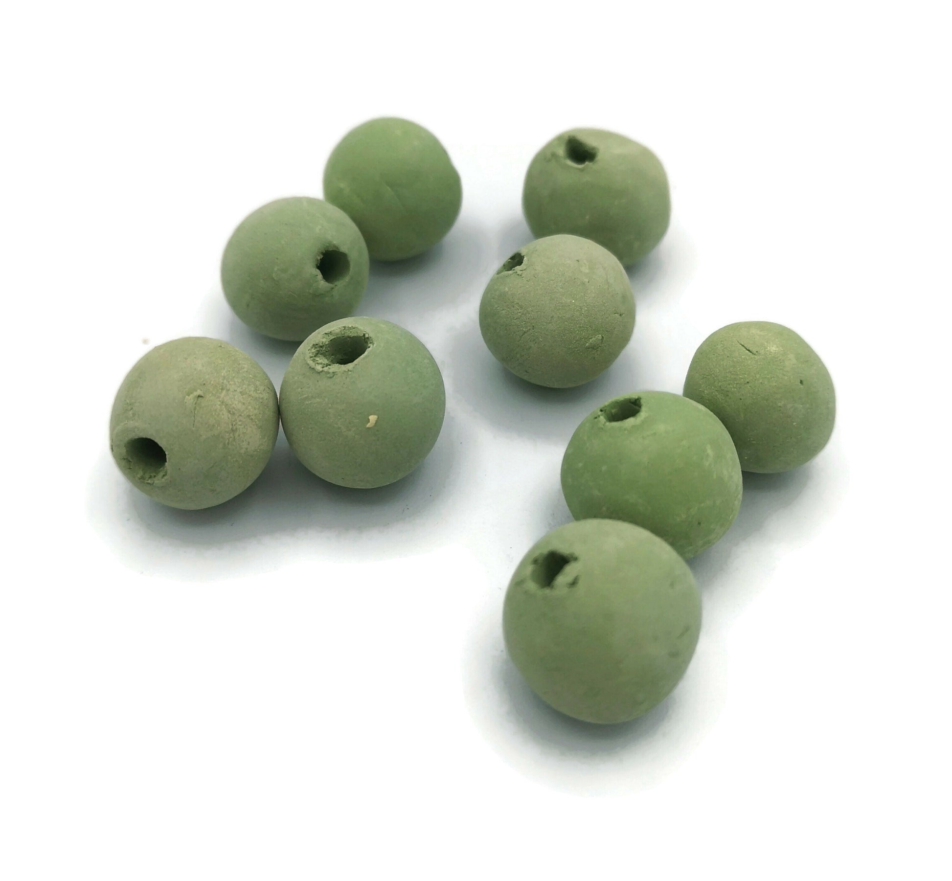 SPACER BEADS, UNQUE Set of 10 Round Shaped Ceramic Beads For Decorating, Crafting Or Macrame, Bubblegum Beads For Jewelry Making, Clay Beads - Ceramica Ana Rafael