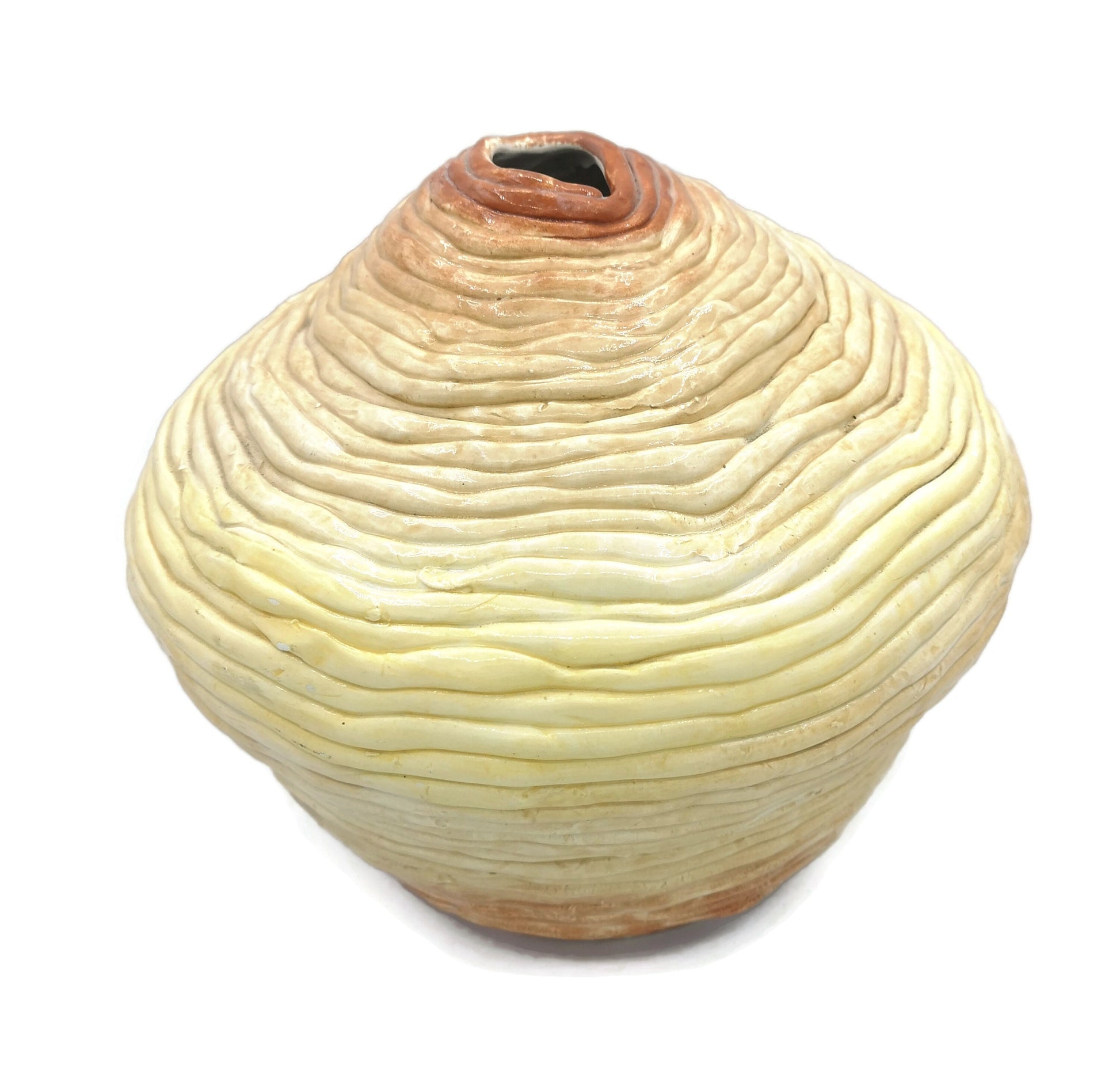 Handmade Tall Ceramic Vase, Sculptural Bud Vase With Antique Look, Art Decor Unique Wedding Gift For Couple, Large Floor Vase Textured - Ceramica Ana Rafael