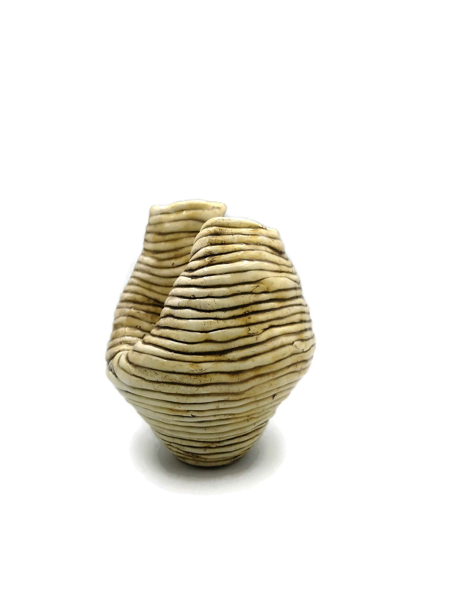 Sculptural Handmade Ceramic Vase, Pottery Vase Irregular Shape, Mom Birthday Gift, Mid Century Modern Abstract Sculpture Vessel - Ceramica Ana Rafael