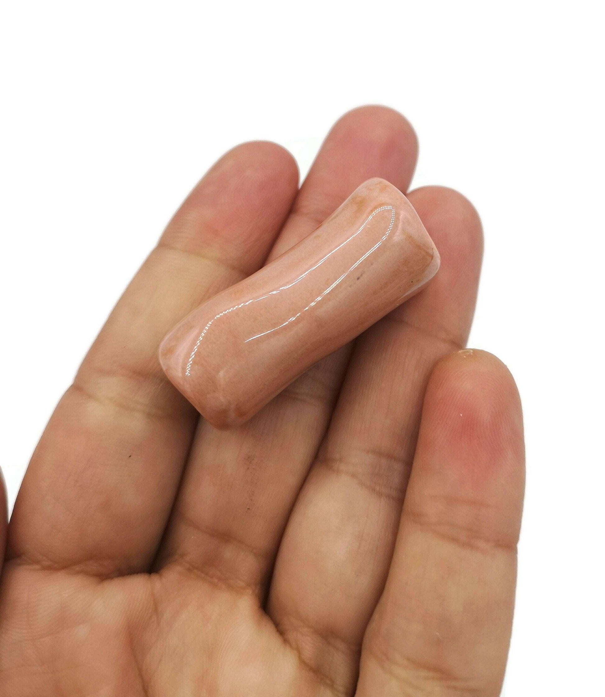 1Pc 30mm Tube Beads For Jewelry Making, Coral Pink Handmade Ceramic Macrame Beads Large Hole 5mm, Unique Long Unusual Artisan Craft Supplies