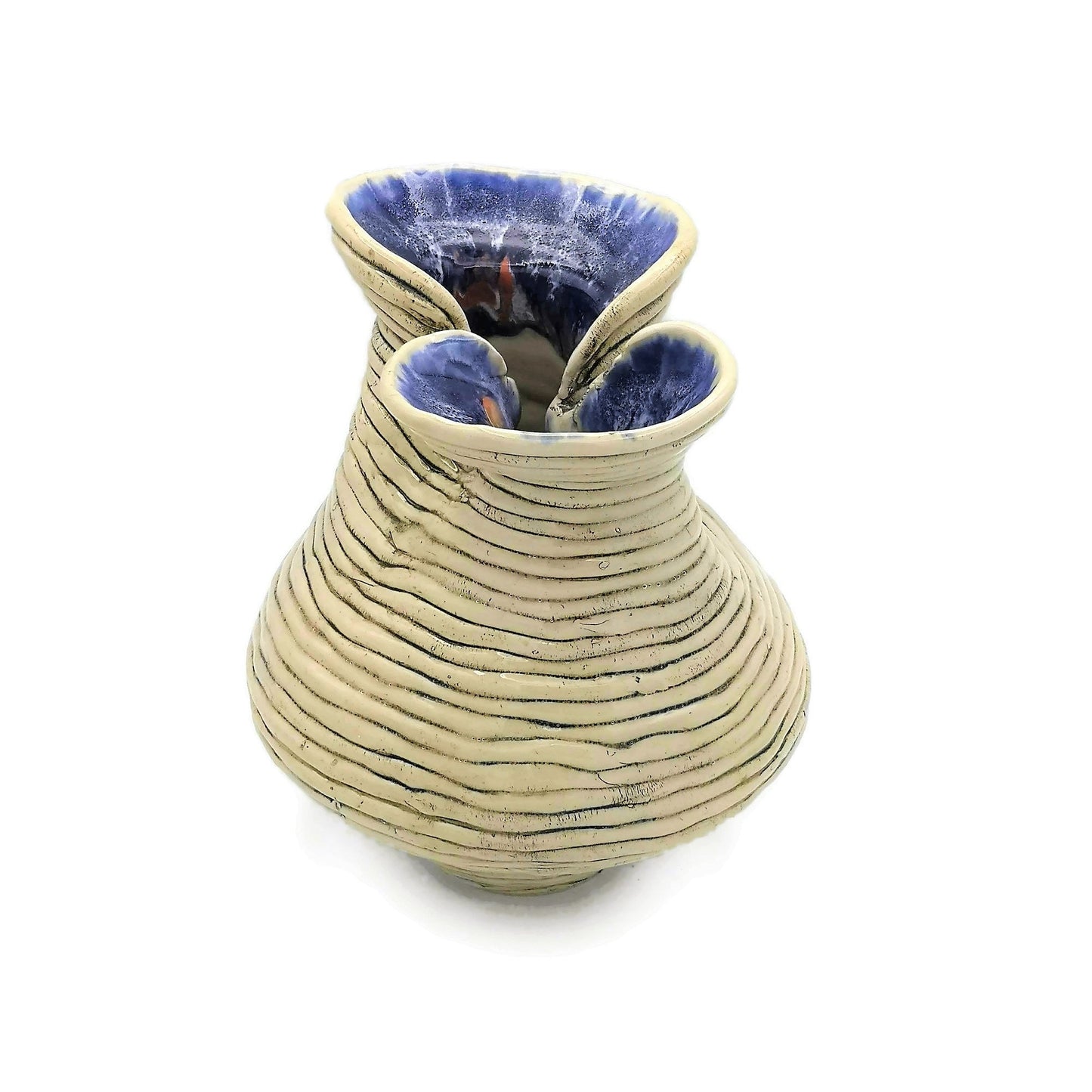 Tall Ceramic Sculpture, Modern Clay Sculpture, Sculptural Vase Textured For Table, Pottery Large Bud Vase, Contemporary Art Wedding Gift - Ceramica Ana Rafael