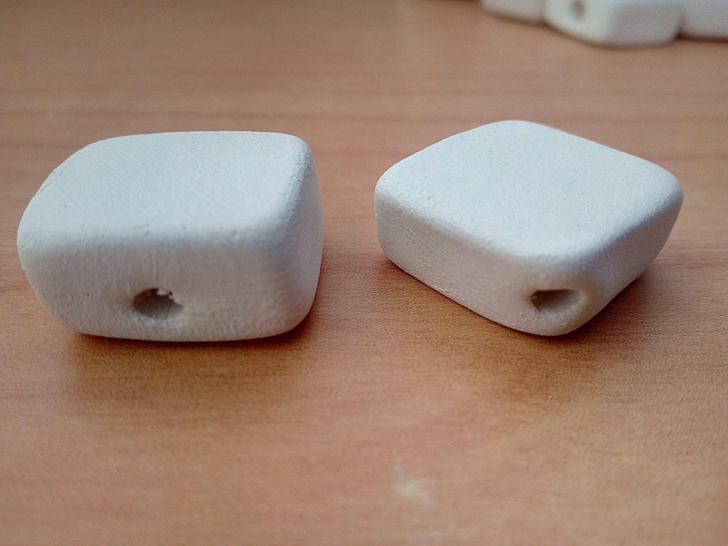 12Pc SquareHandmade Ceramic Bisque Beads For Jewelry Making, Craft Kits For Adults, Unpainted Macrame Beads Ready To Paint, Best Seller 2023