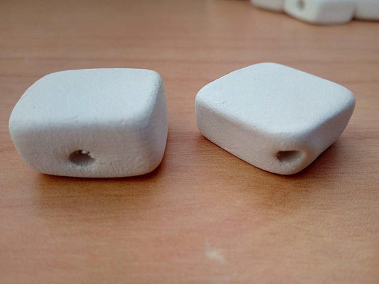 12Pc SquareHandmade Ceramic Bisque Beads For Jewelry Making, Craft Kits For Adults, Unpainted Macrame Beads Ready To Paint, Best Seller 2023