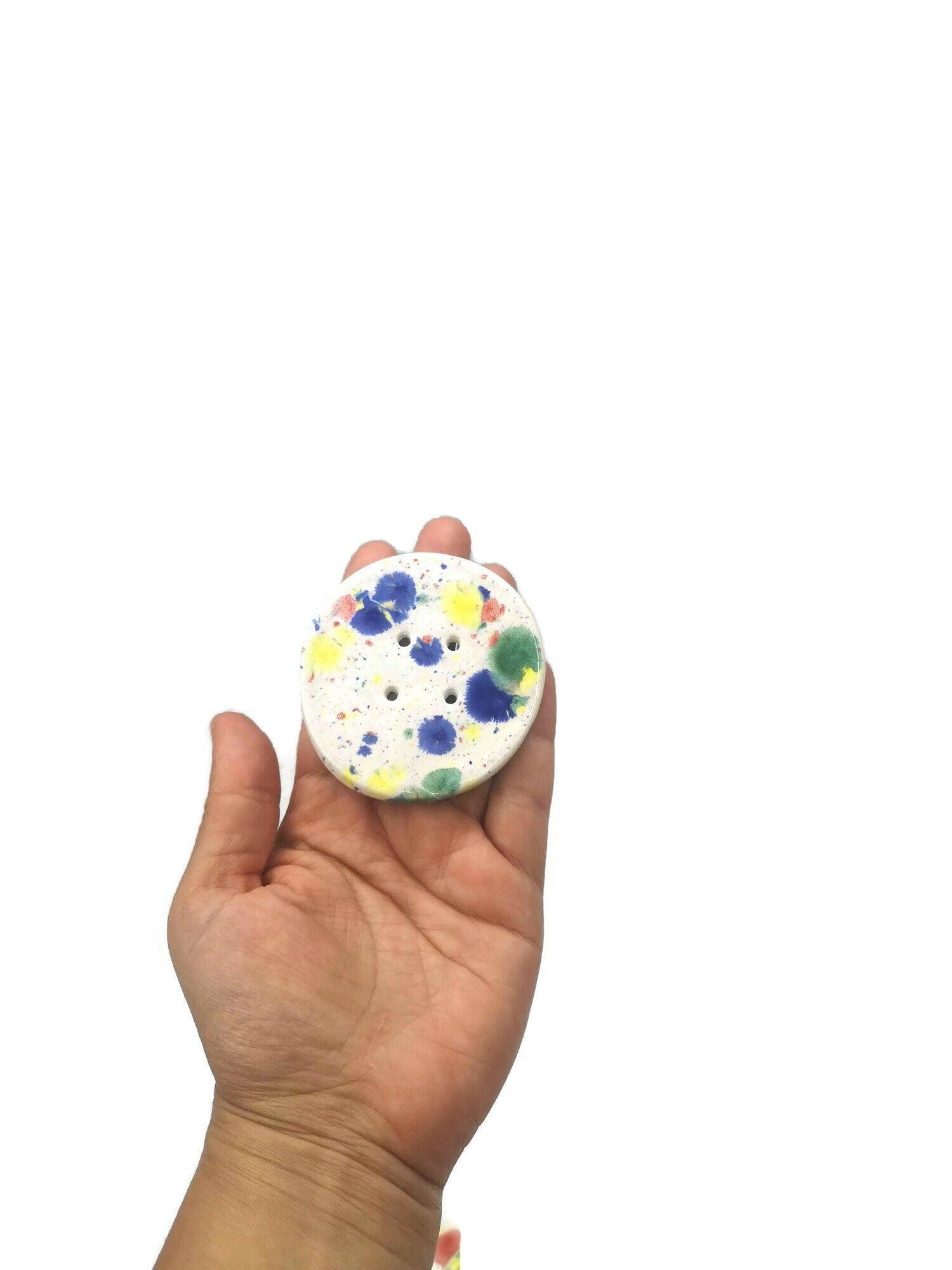 1Pc 65mm Colorful Giant Sewing Buttons, Jumbo Confetti Decorative Novelty Extra Large Buttons for Crafts, Handmade Ceramic Coat Button - Ceramica Ana Rafael