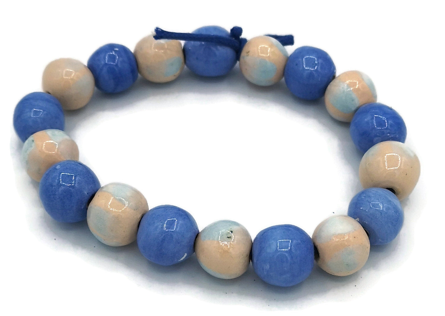 Handmade Ceramic Beads For Jewelry Making, Set Of 18 Mixed Decorative Round Shape Pastel Beads For Crafting, Assorted Beads Unique - Ceramica Ana Rafael