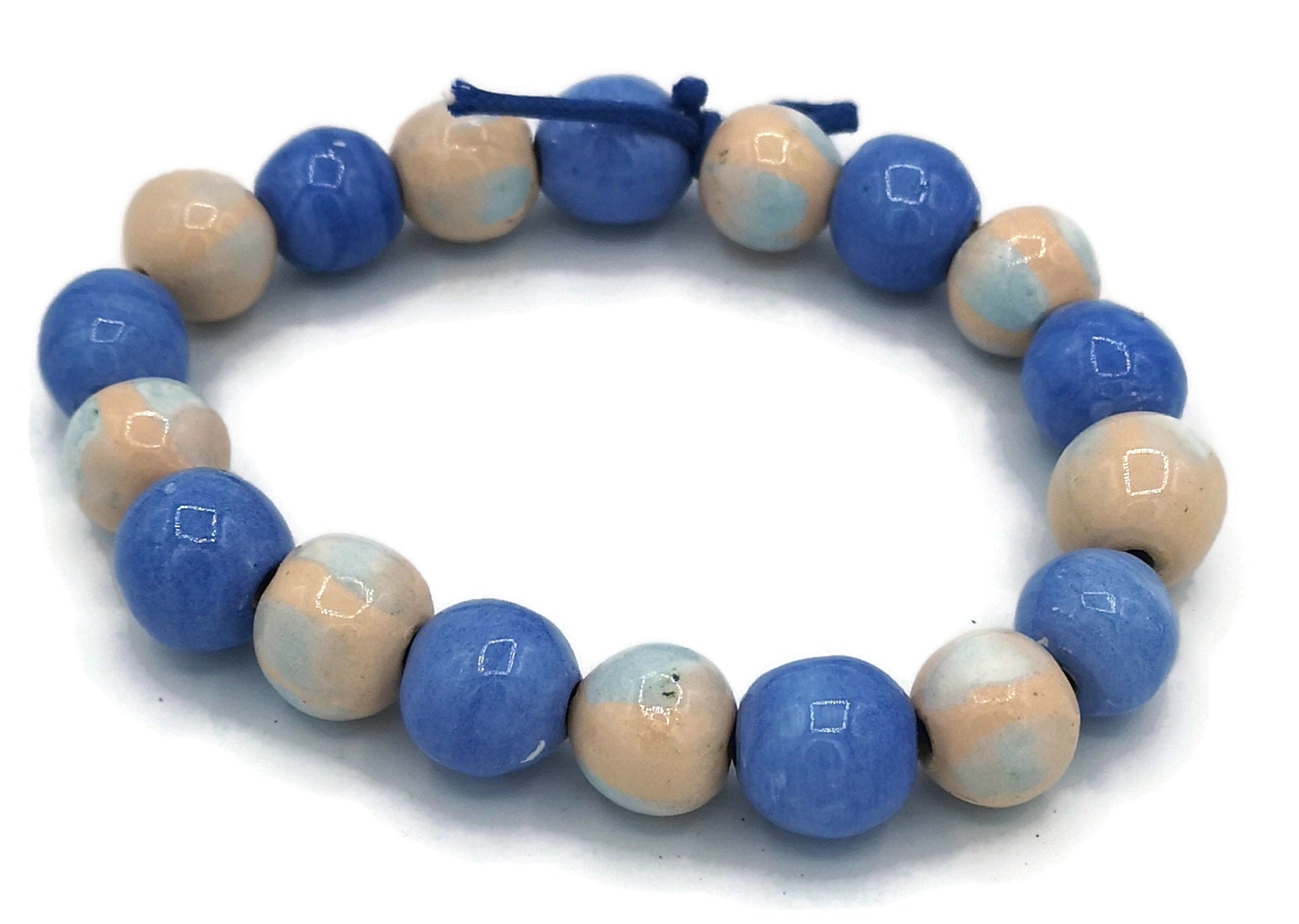 Handmade Ceramic Beads For Jewelry Making, Set Of 18 Mixed Decorative Round Shape Pastel Beads For Crafting, Assorted Beads Unique - Ceramica Ana Rafael