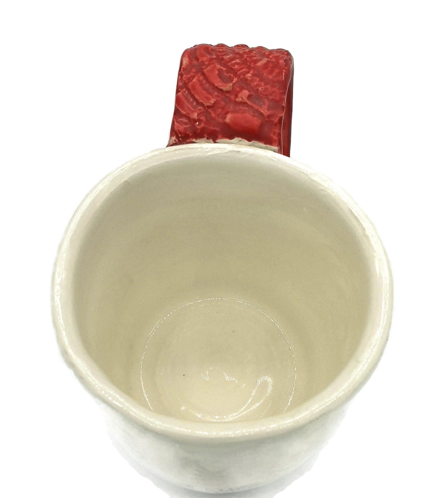 360ml/12oz Rustic Handmade Ceramic Mug Hand Painted Red And White, Large Pottery Coffee Mug, Best Gifts For Him, Coffee Lovers Gift For Her - Ceramica Ana Rafael