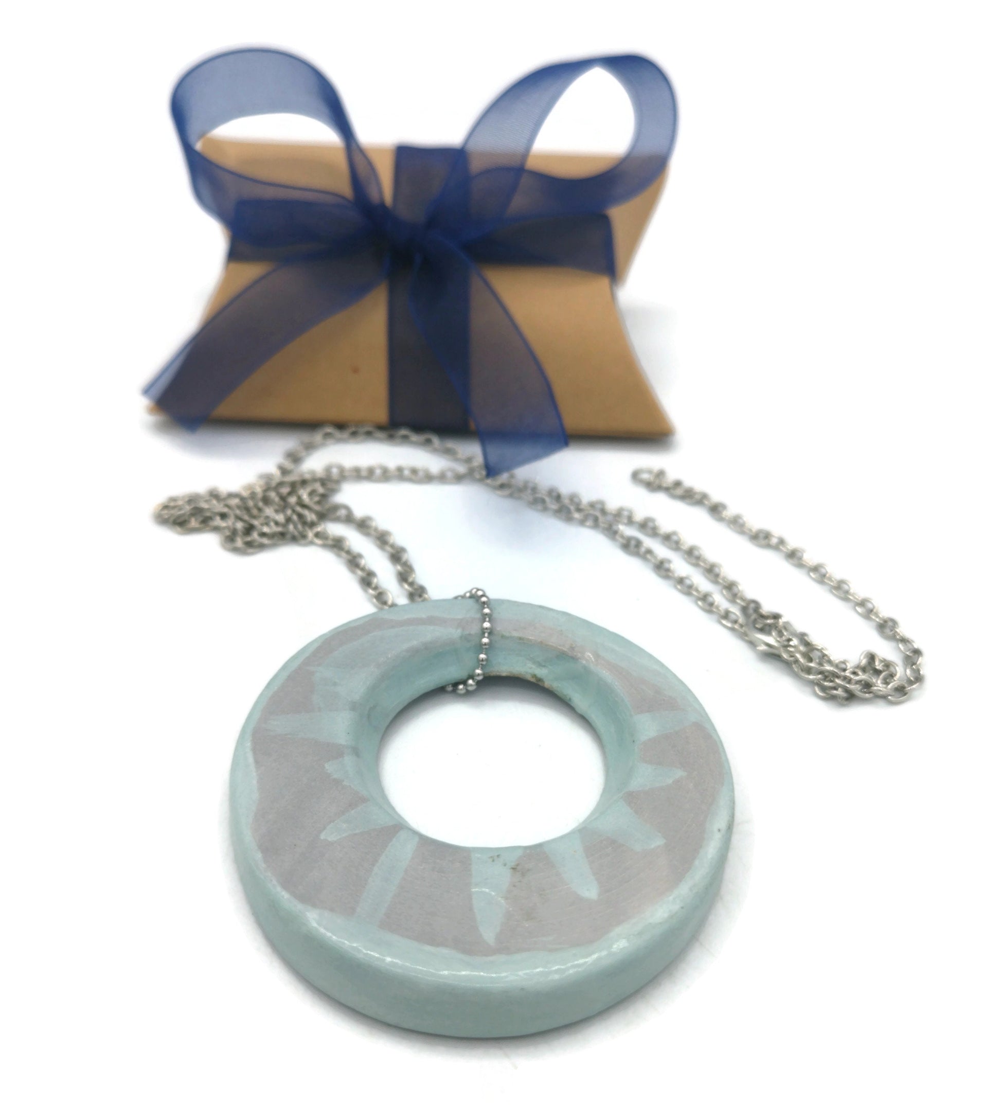 Large Statement Necklace Pendant For Women, Ceramic Jewelry, Gift For Wife, Best Gifts For Her, Mom Birthday Gift From Daughter - Ceramica Ana Rafael