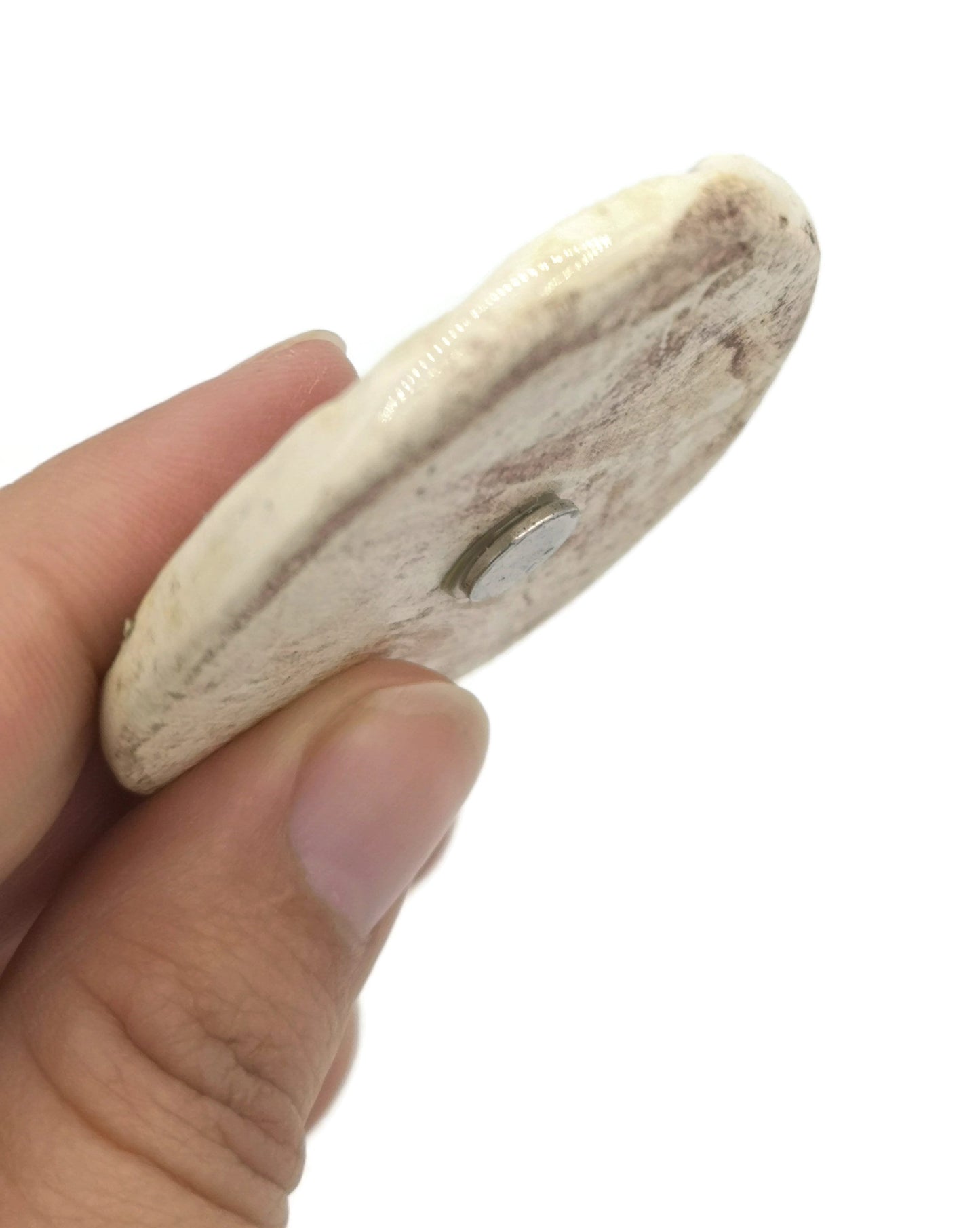 Handmade Ceramic Full Moon Fridge Magnets, Textured Clay Refrigerator Magnets For Home Decor, Cute Round Decorative Magnet - Ceramica Ana Rafael