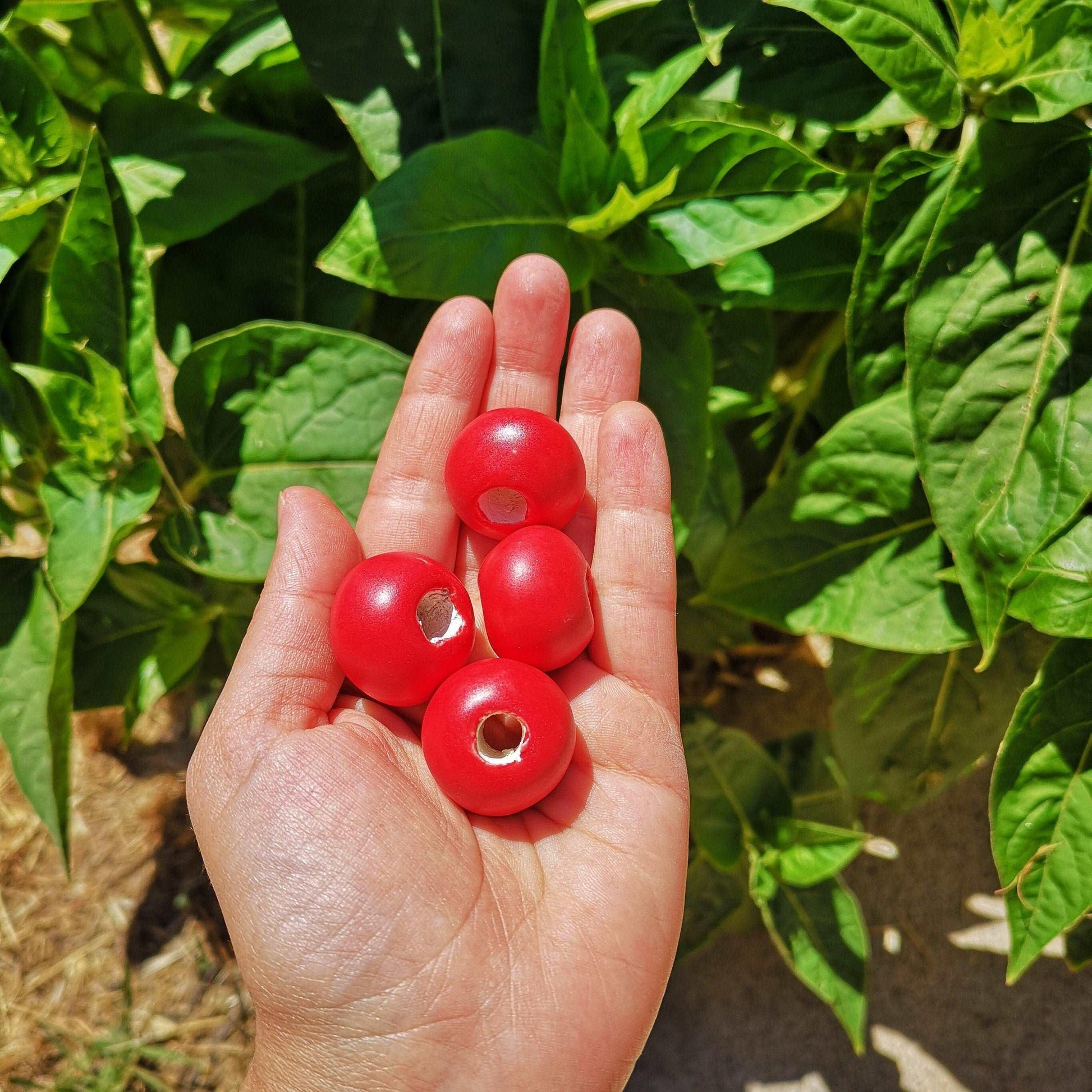 1Pc 20/25/30mm Matte Red Extra Large Handmade Ceramic Beads For Jewelry Making, Macrame Beads Large Hole 7mm, Jumbo Bubblegum Beads