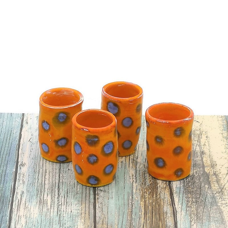 FUNNY SHOT GLASS Set Of 4, Cute Tequila Shot Glass, Barware Set, Best Gifts For Him, Cool Shot Glass, Birthday Gift Set For Men - Ceramica Ana Rafael