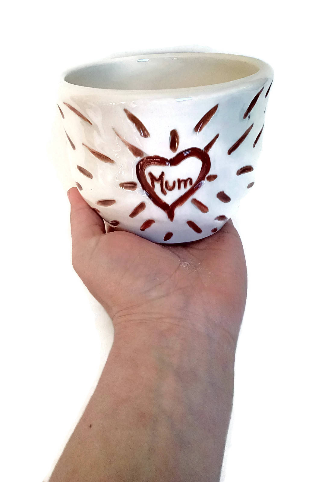 White Handmade Ceramic Bowl For Mum Birthday Gift From Daughter, Unique Mothers Day Gift, Artisan Pottery Trinket Bowl For Home Decor - Ceramica Ana Rafael