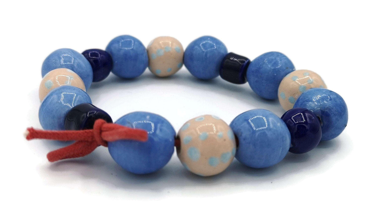 16Pc 10/15mm Handmade Ceramic Beads For Jewelry Making, Assorted Macrame Beads Large Hole, Best Sellers Bead String, Unique Round Beads