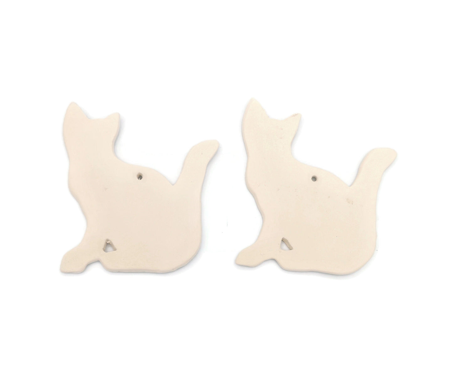 2Pc Ready To Paint Ceramic Bisque Cat Figurine, Adult Craft Kit, Cat Lover Mom Birthday Gift, Diy Halloween Decor - Ceramica Ana Rafael