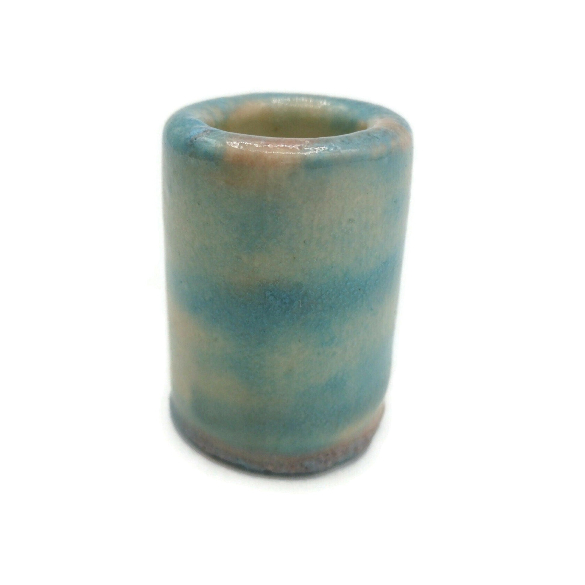 1Pc Extra Large Macrame Beads Handmade Ceramic Beads Oversized Large Hole Tube Beads - Ceramica Ana Rafael