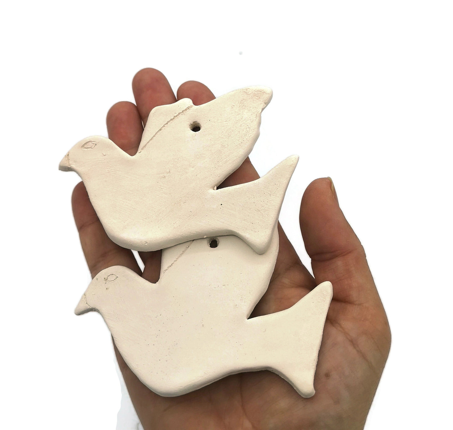 White Ceramic Dove Ready To Paint, Unpainted Ceramic Bisque Bird Wall Hanging, Custom Mourning Dove For Memorial, Christmas Ornaments - Ceramica Ana Rafael