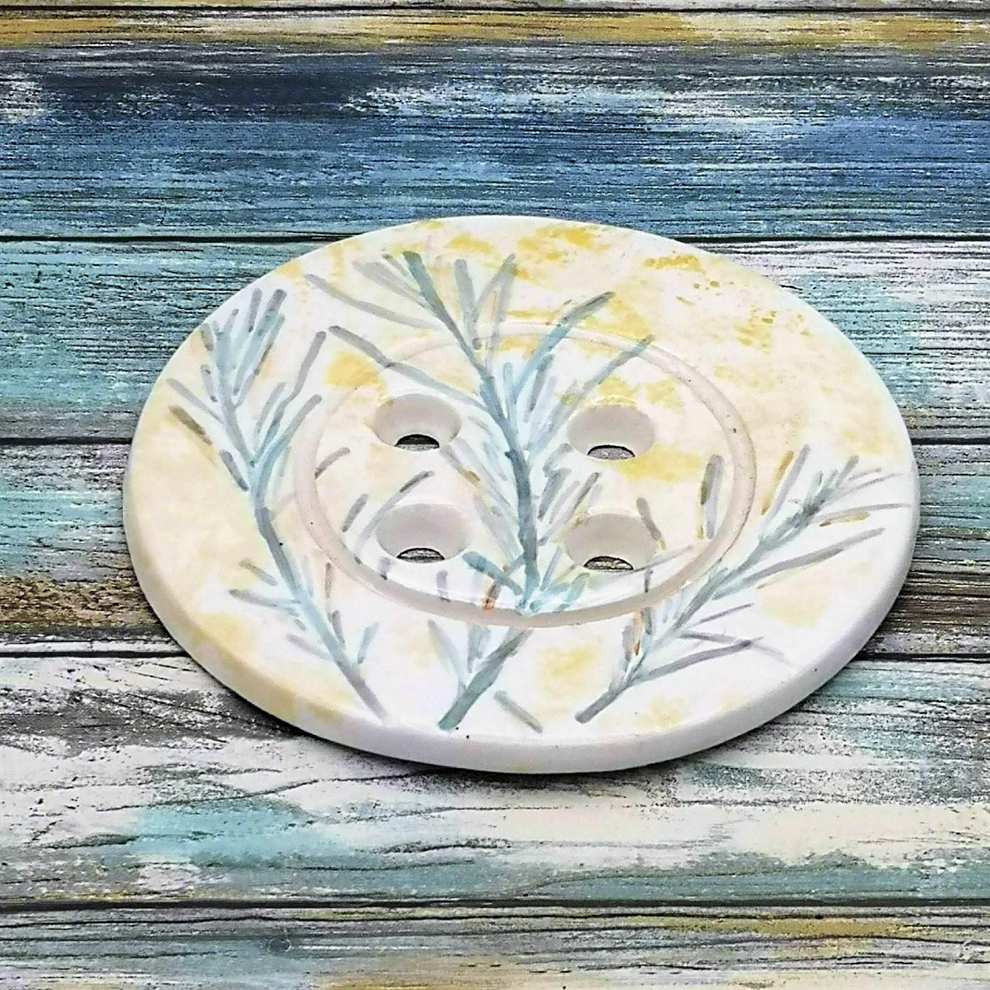 1Pc 145mm Giant Round Sewing Buttons Wall Art, Mothers Day Gift, Handmade Ceramic Plant Mom Birthday Gift From Daughter, Best Sellers